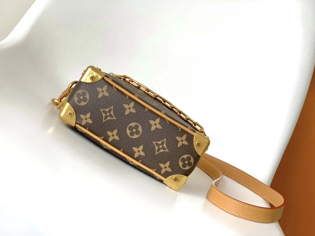 Black Monogram Chain Bag Leather