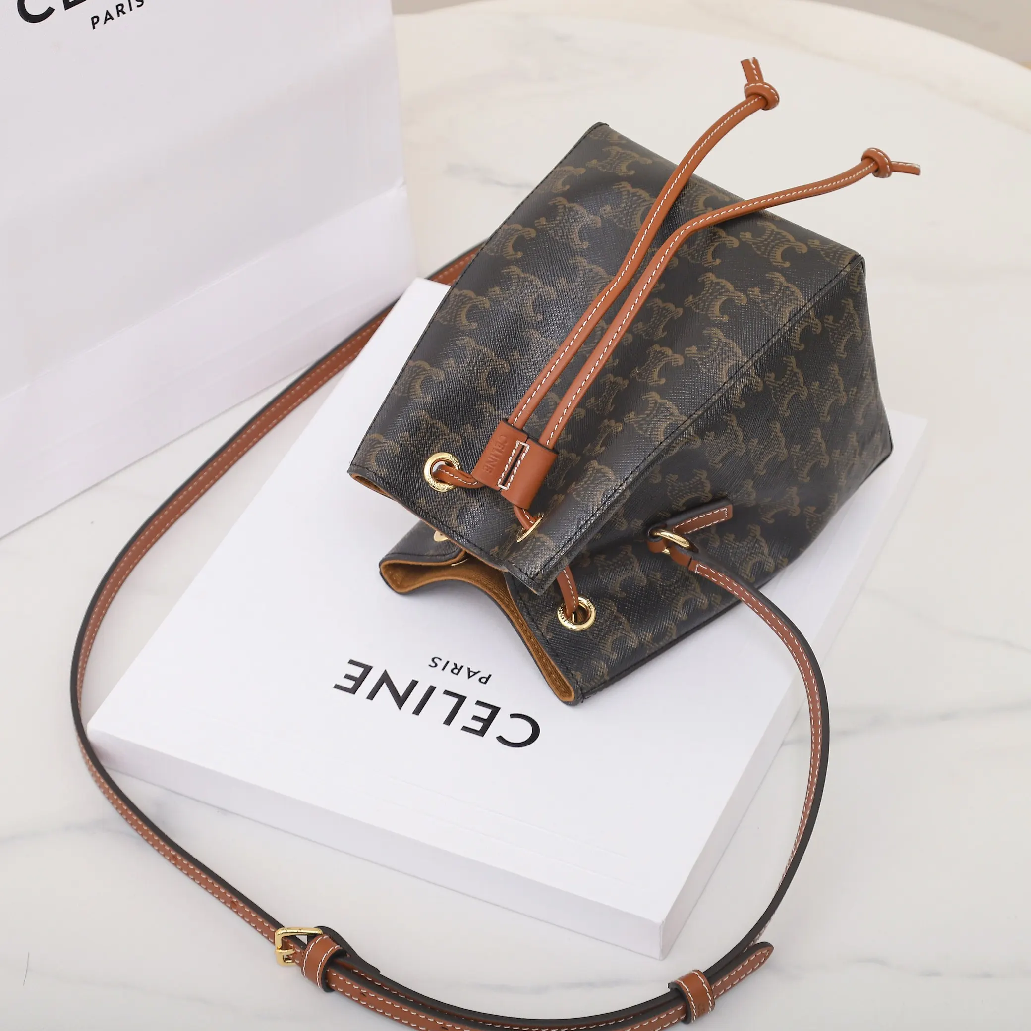 Bucket Bag Casual Leather