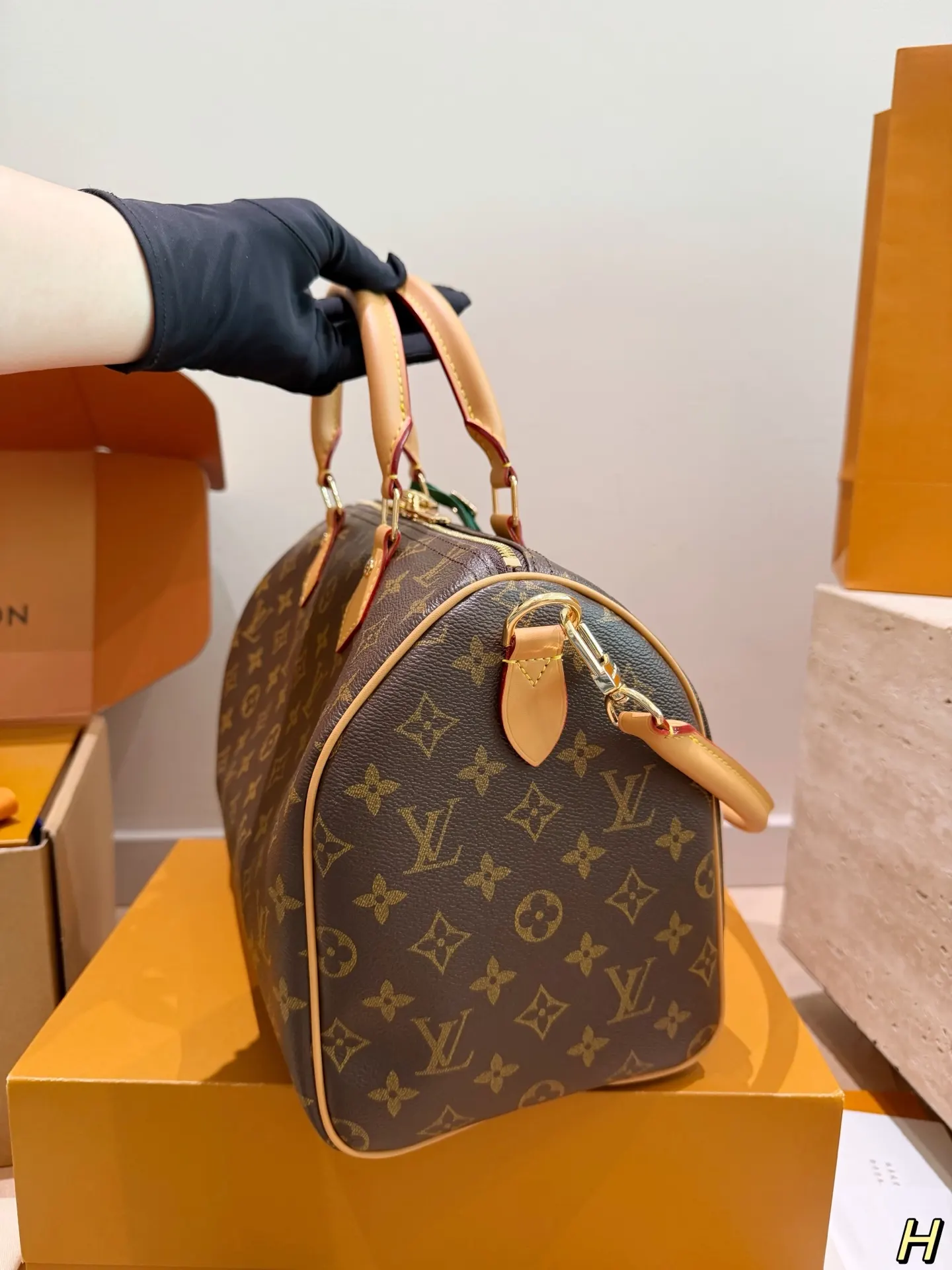 Louis Vuitton Speedy 米色 Monogram 手提包
