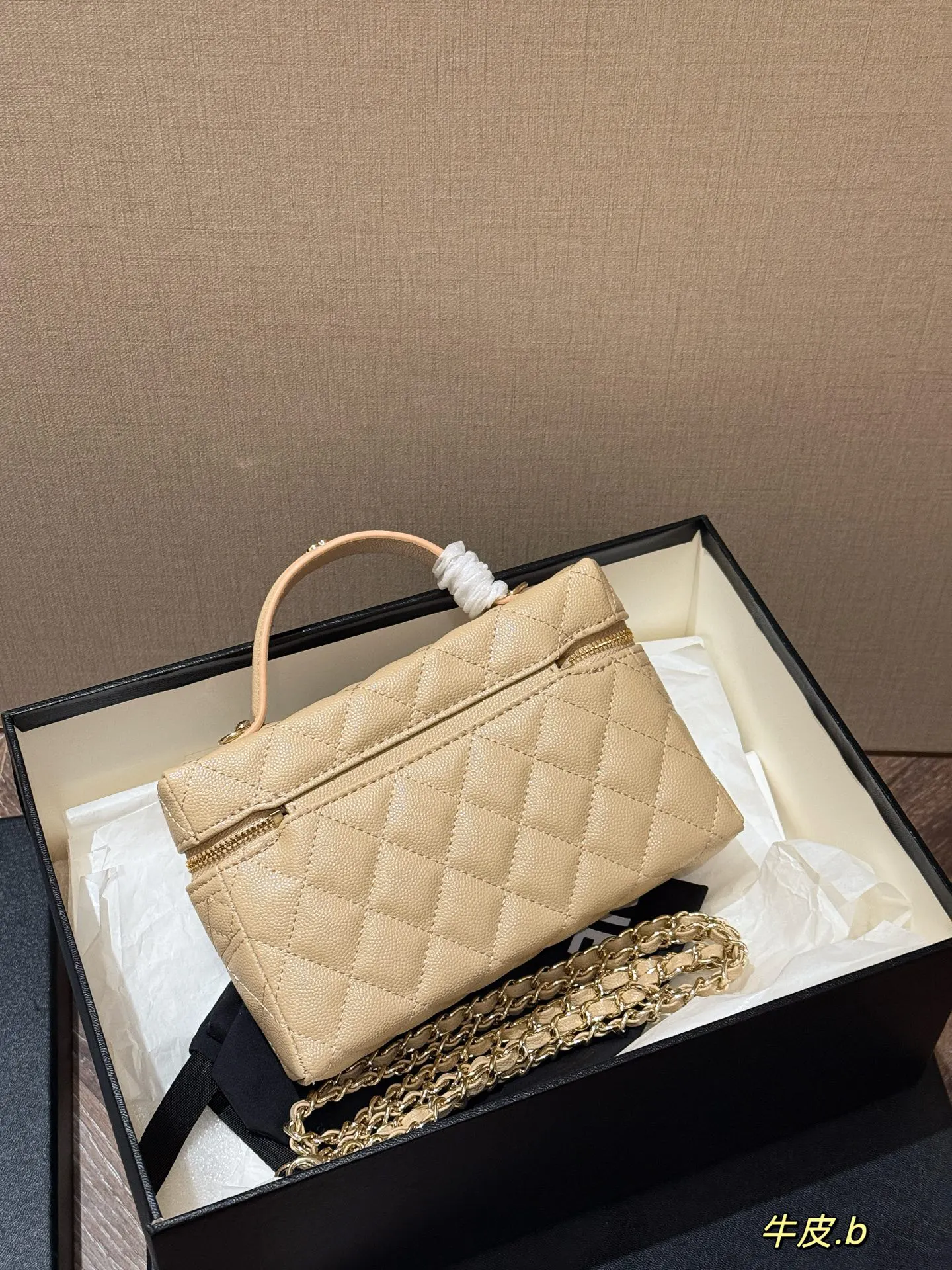 牛皮 盒 牛皮 底宽 高 小香家 链条包 精致链条款