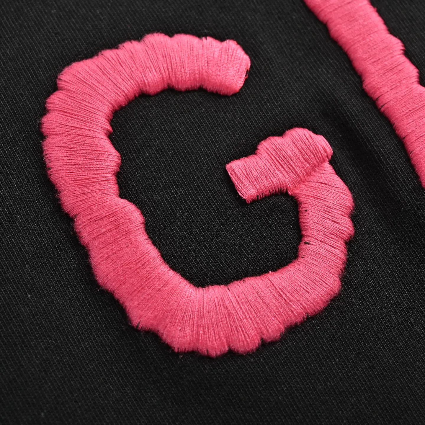 Gucci Pink Logo Letter Short Sleeve T-Shirt