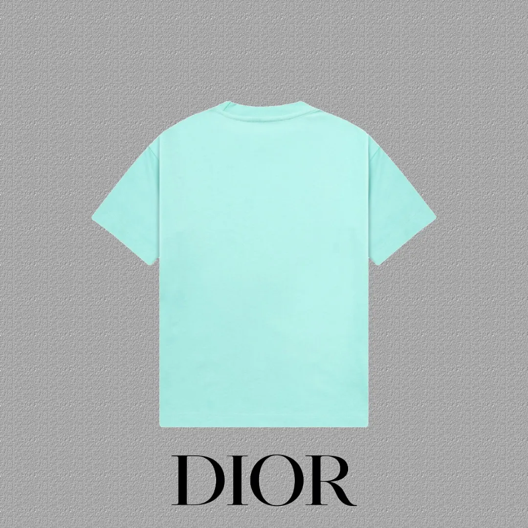 Dior 薄荷绿色字母短袖T恤 清爽休闲款