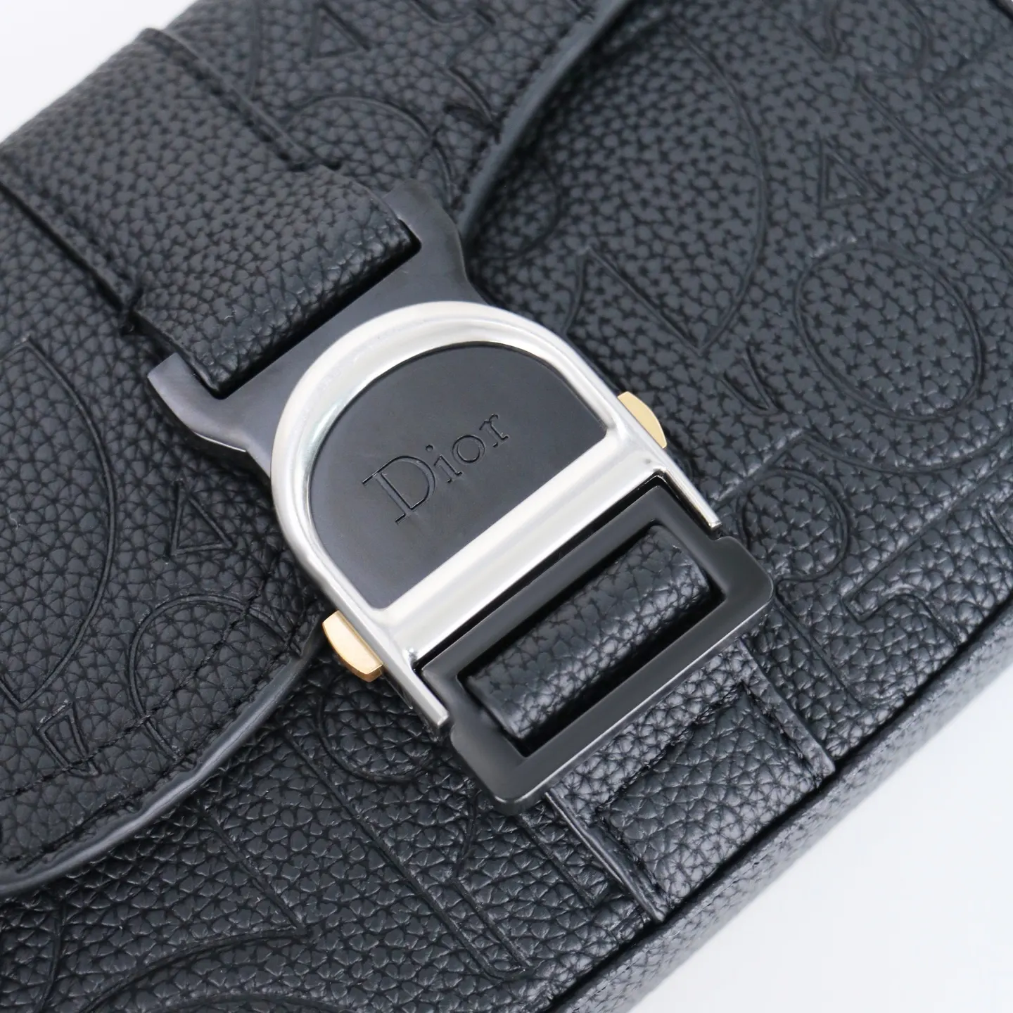 Dior Saddle 黑色牛皮信使包 手提斜挎 手提包