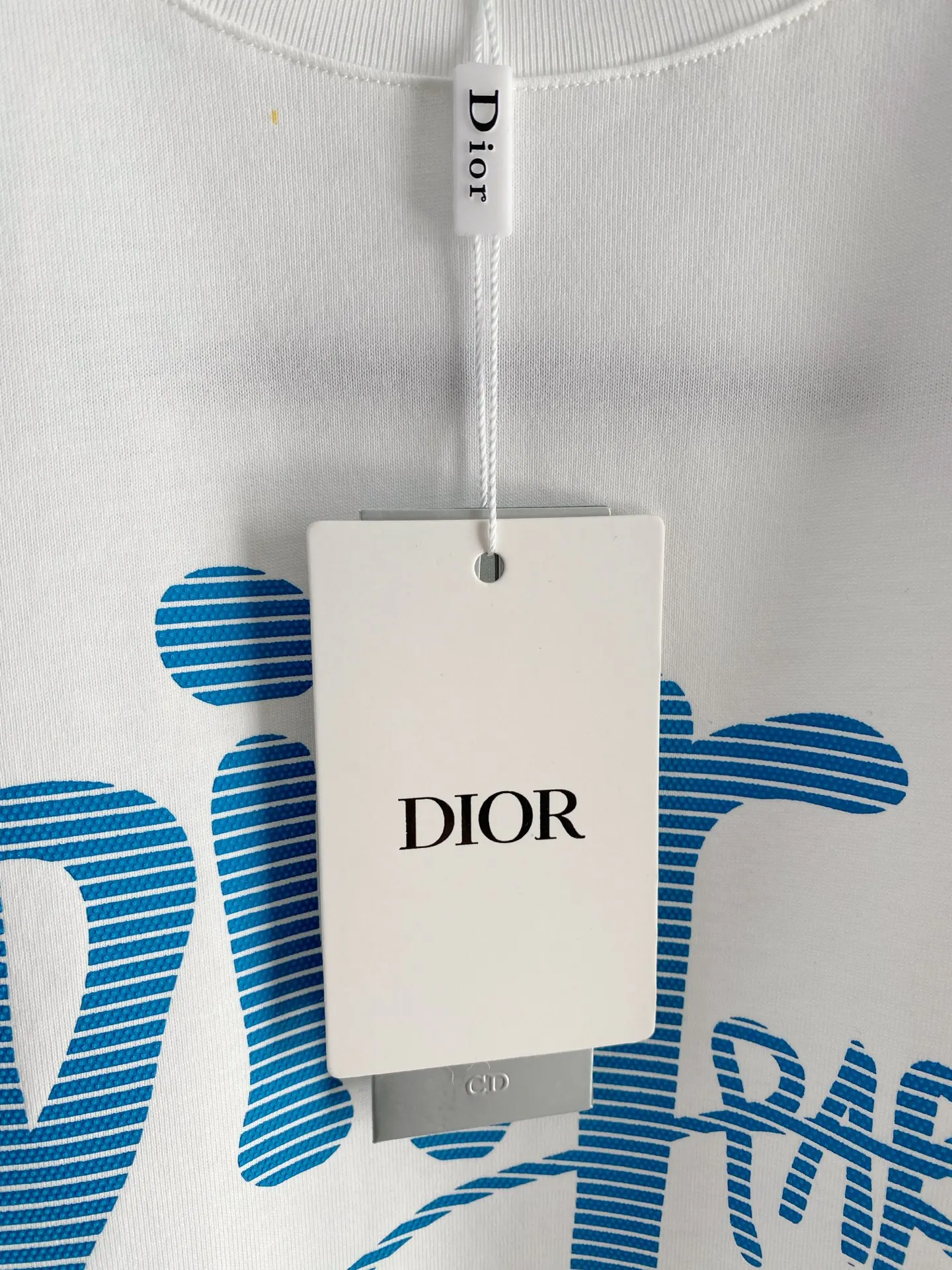 Dior 白色藍色字母短袖T恤 清爽