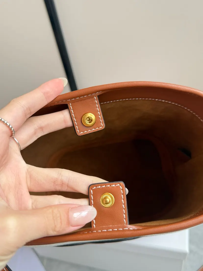 Bucket Bag Casual Canvas Leather