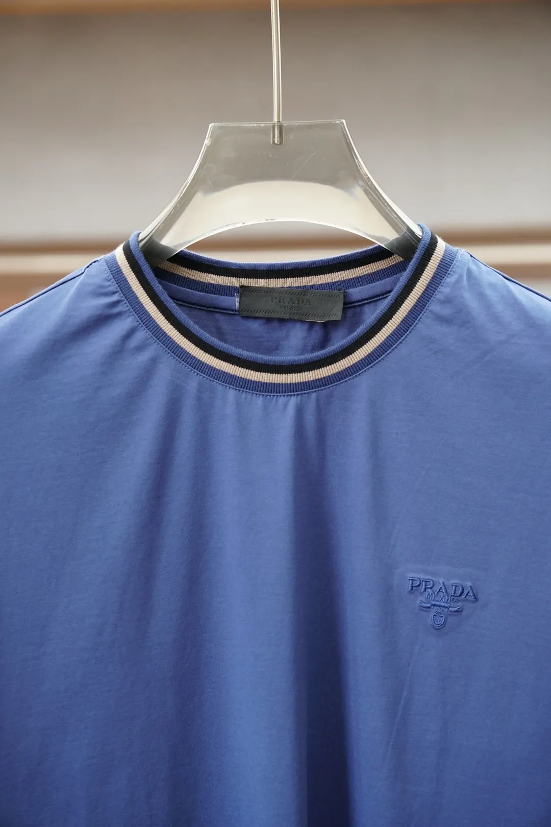 Prada 棉质 刺绣 Logo 短袖T恤