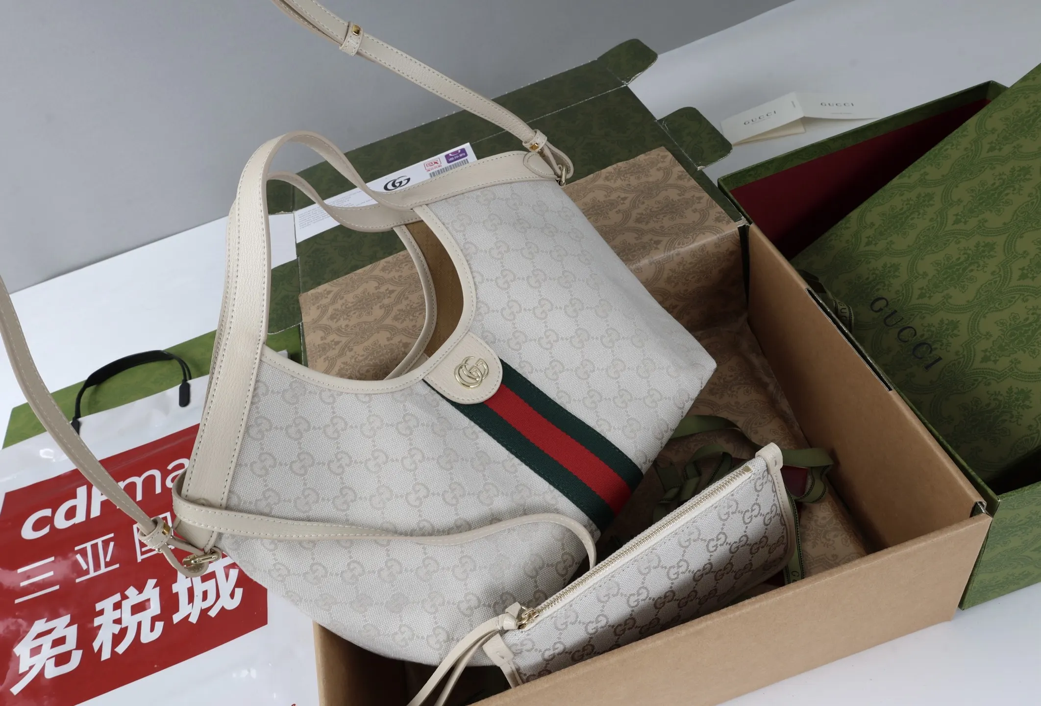 Green Brown Tote Bag Canvas