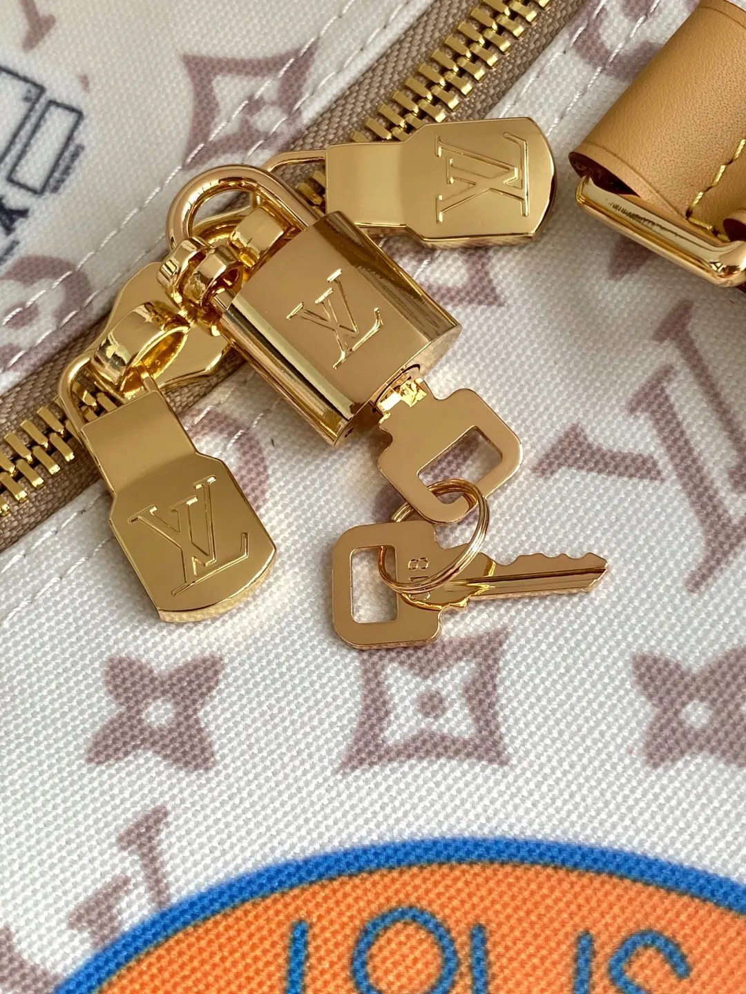LV 金色 牛皮 旅行袋 大容量旅行款