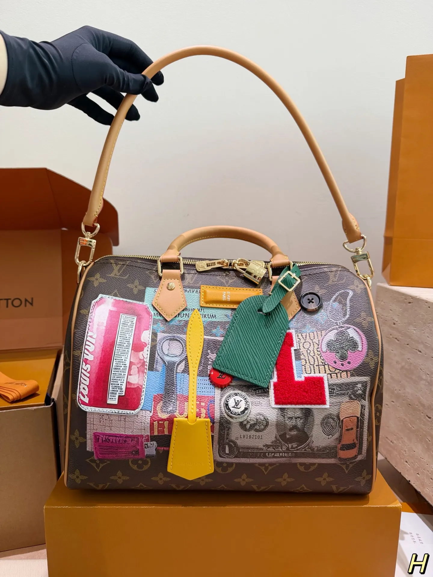 Louis Vuitton Speedy 米色 Monogram 手提包