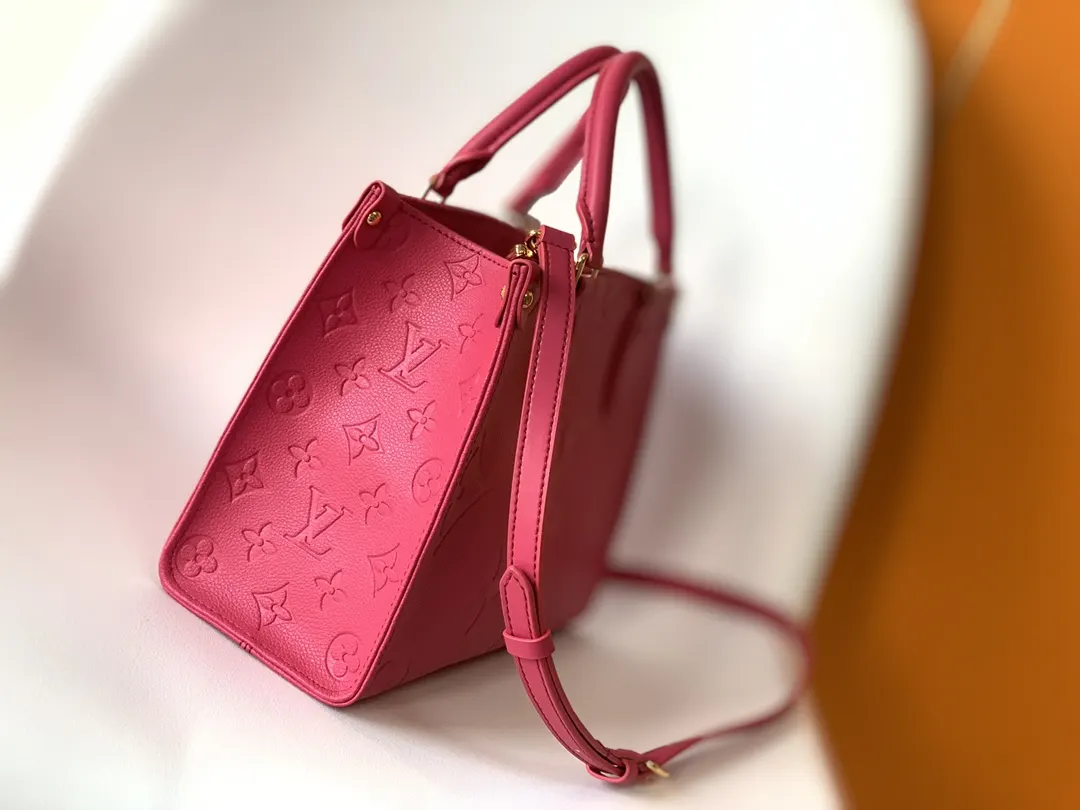LV Onthego 桃红压纹托特包 亮色通勤款｜ORBUYBAG 岚奢包高端时尚精品