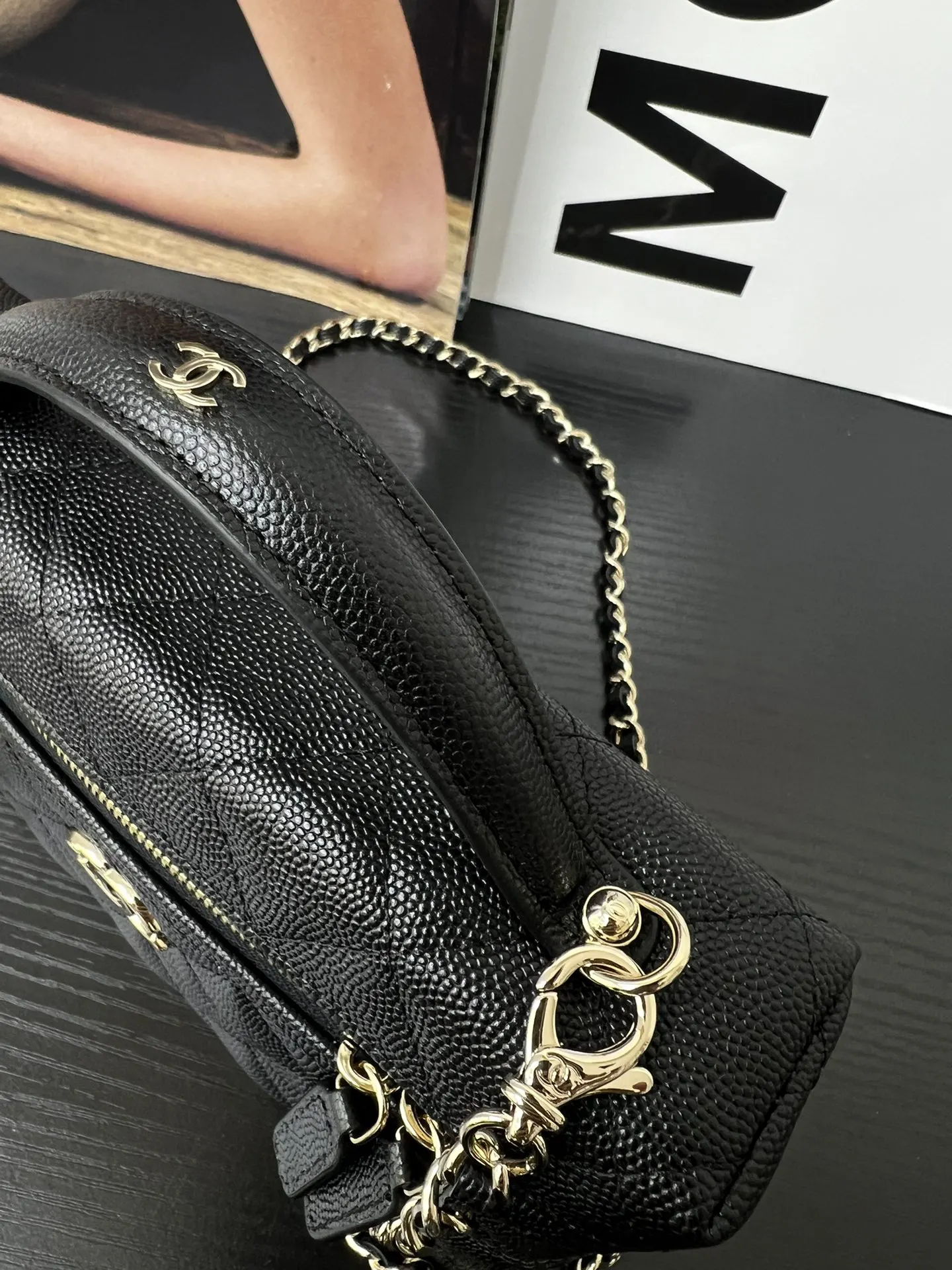 Chanel Calfskin Bag Chain Shoulder and Crossbody Wear Image 7 Chanel Calfskin Bag Chain Shoulder and Crossbody Wear Image 7