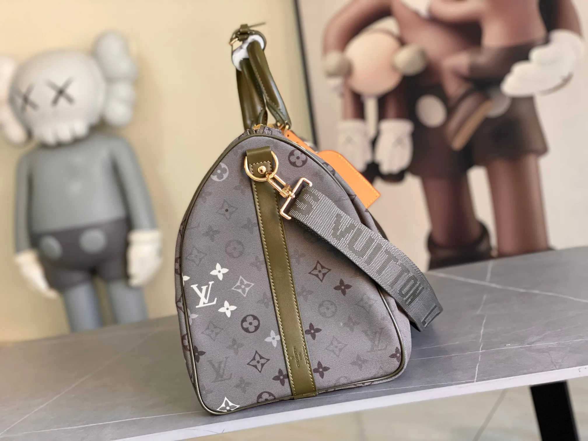 Keepall 金色 牛皮 旅行袋 大容量旅行款