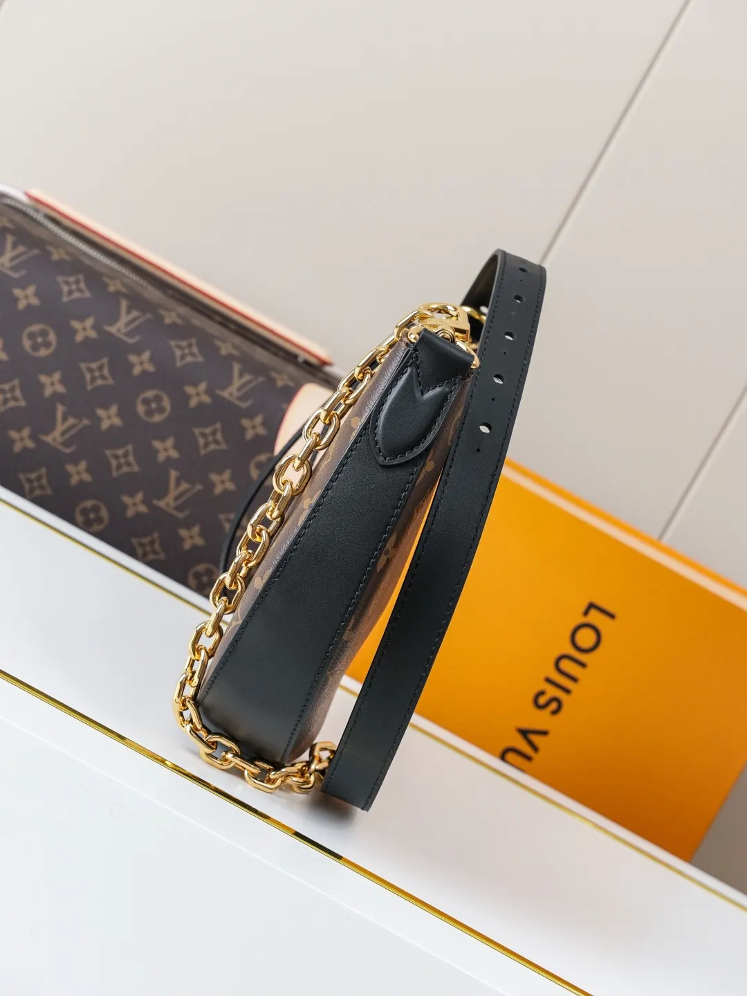Monogram Chain Bag Leather