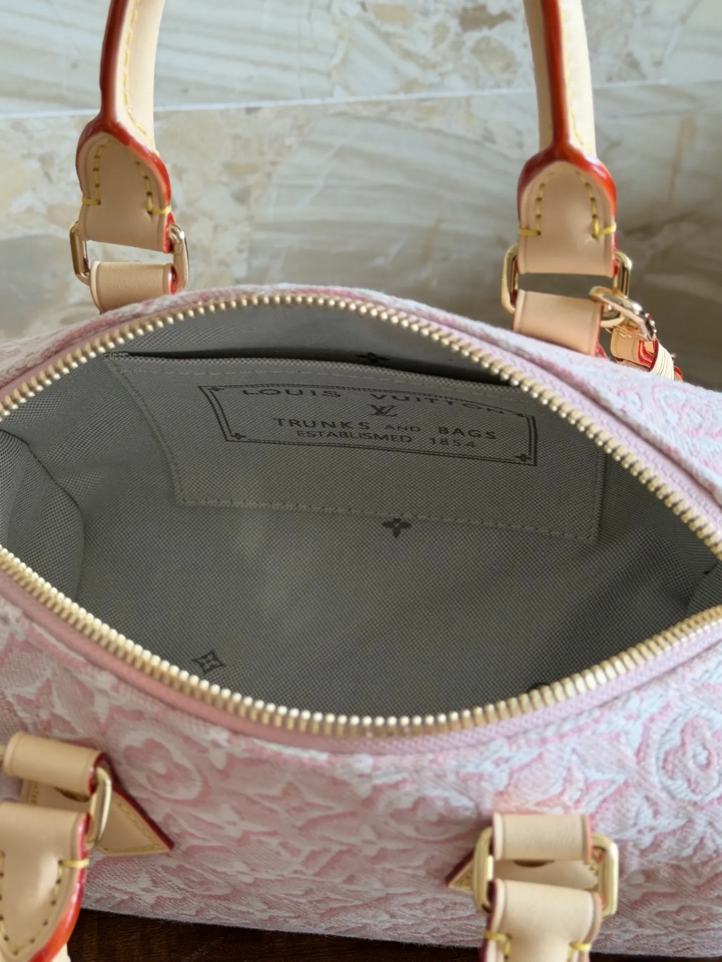 LV Speedy 粉色 帆布 收納包 旅行收納款