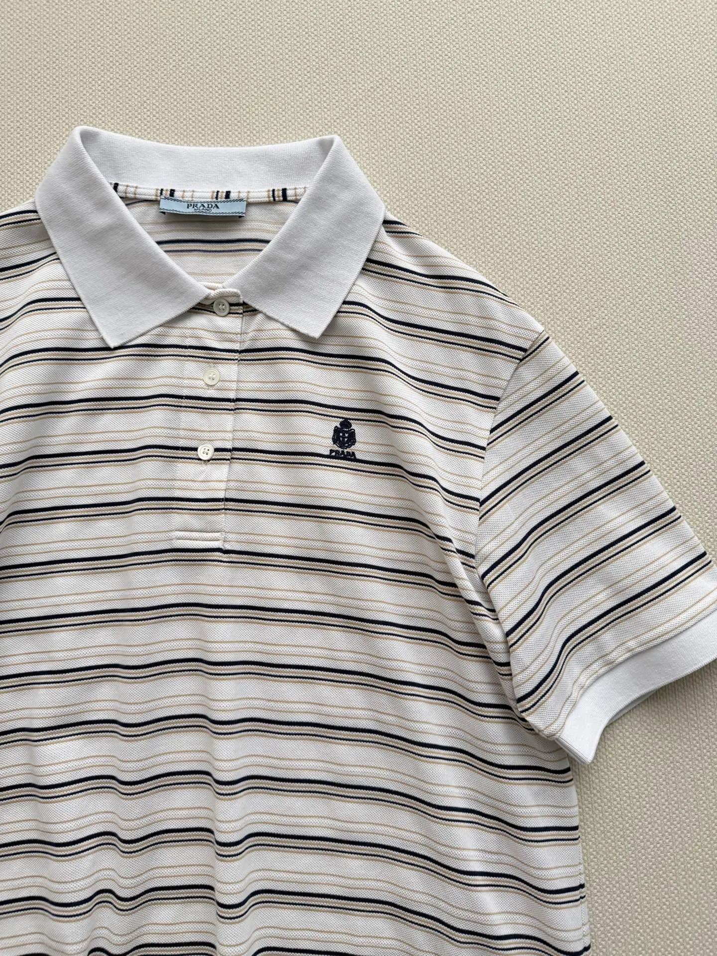 Prada 条纹短袖Polo衫 休闲
