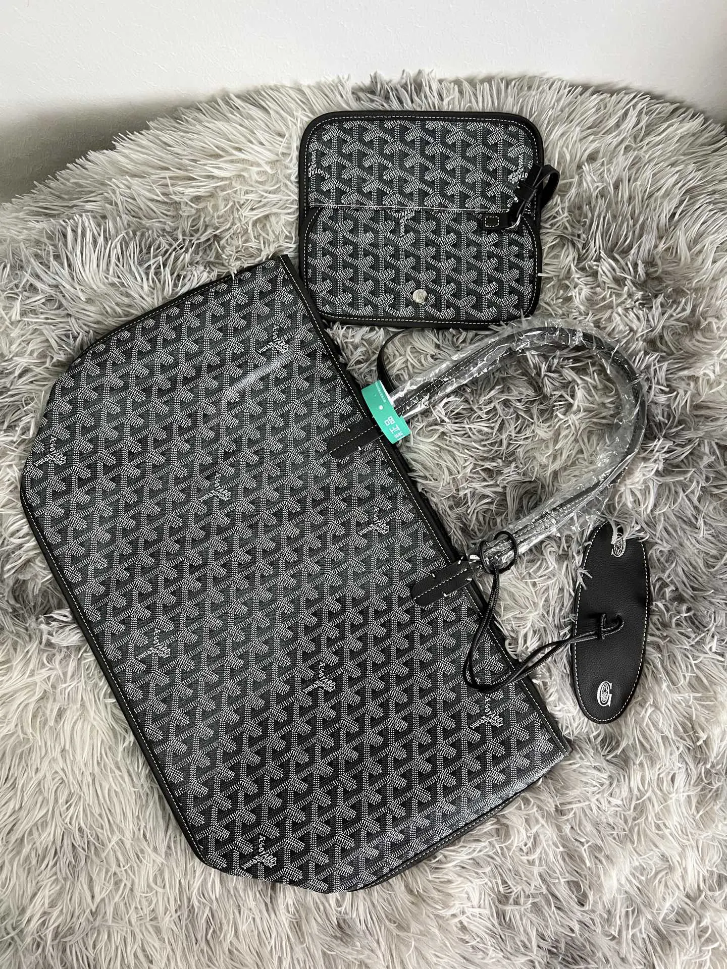 Goyard Gray Tote Bag Leather