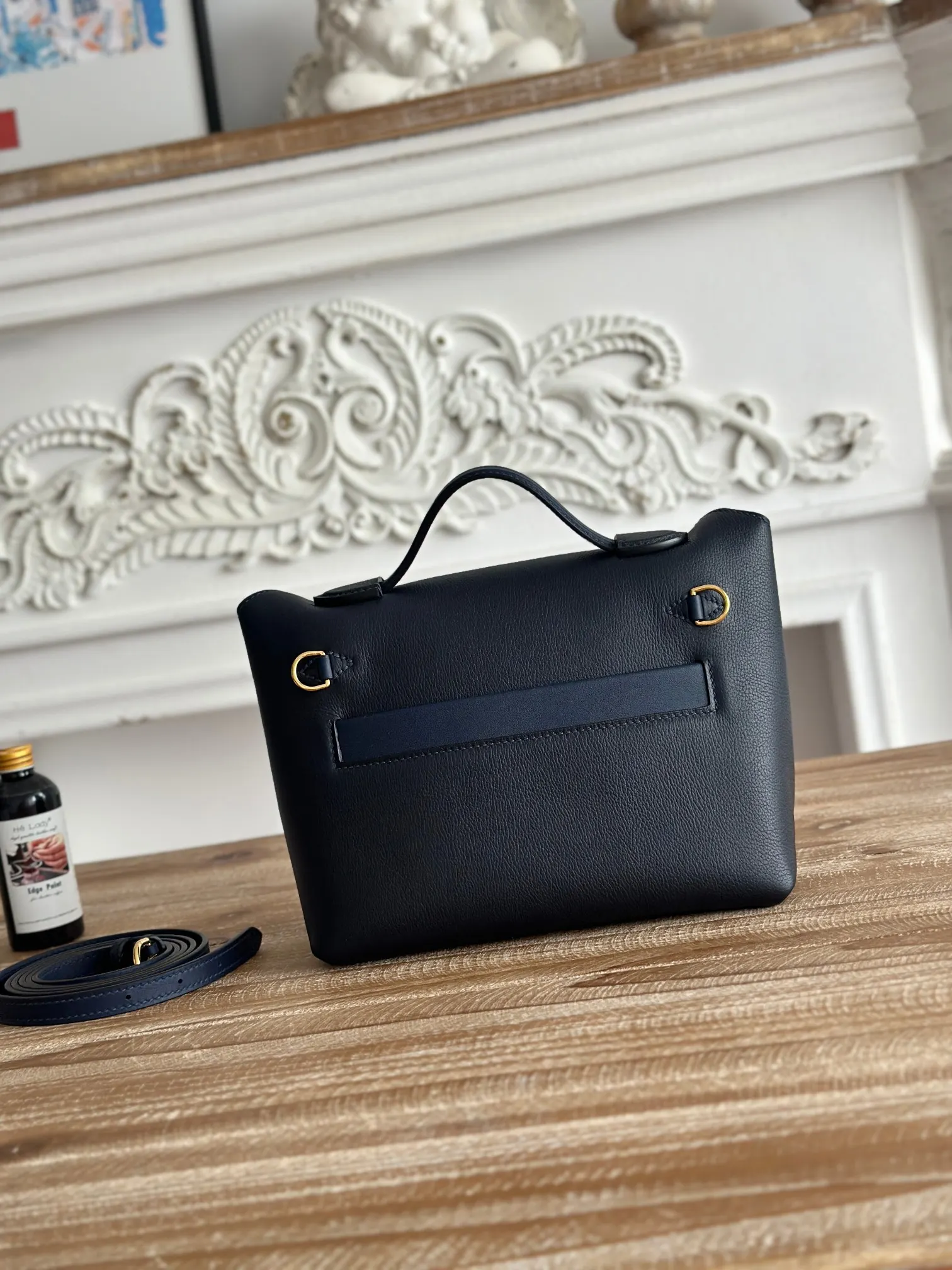Hermès 深蓝 Evercolor牛皮 双肩包 休闲通勤