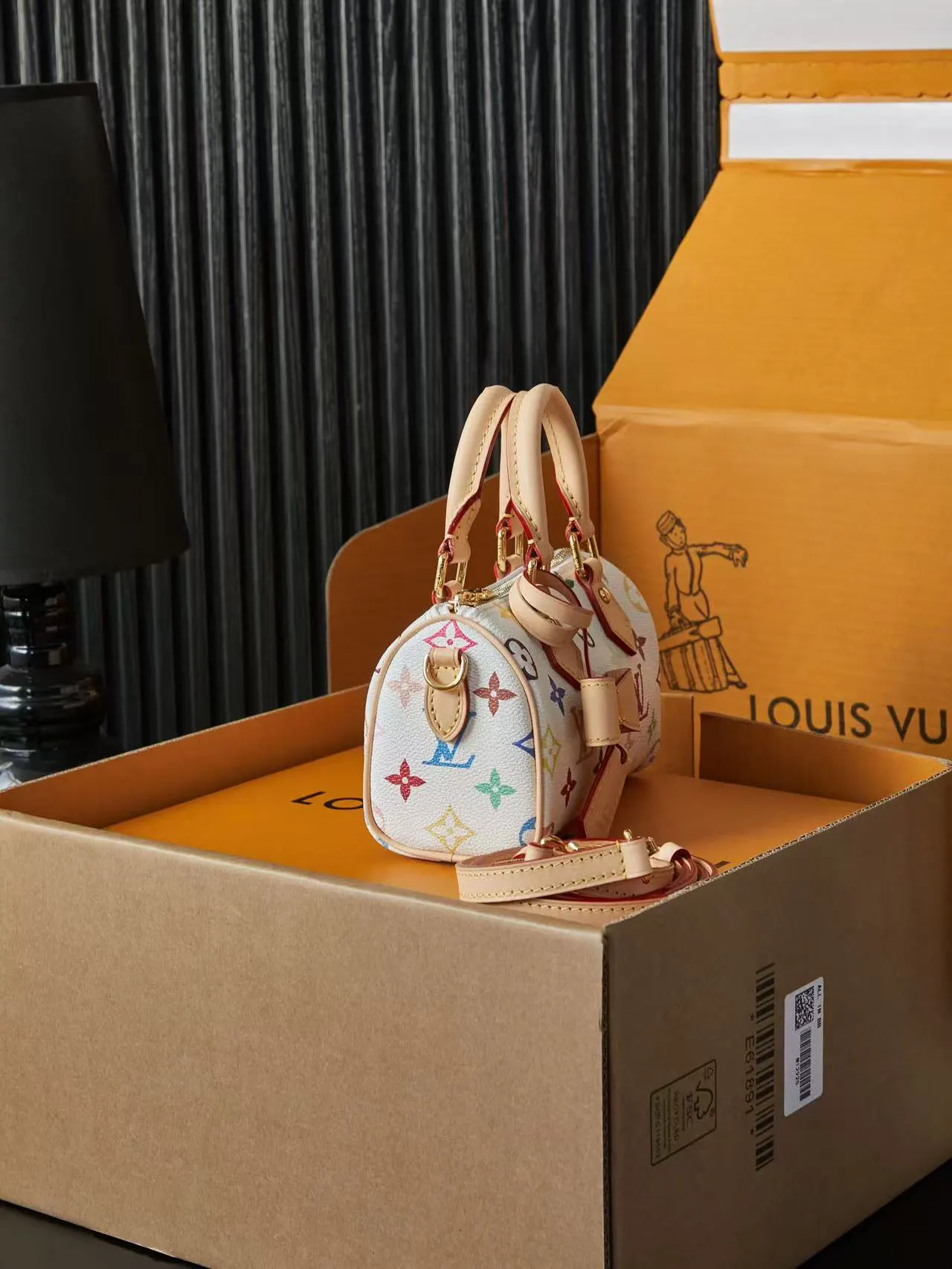 LV 白色彩色老花Speedy手袋 彩绘款 | ORBUYBAG 嵐奢包