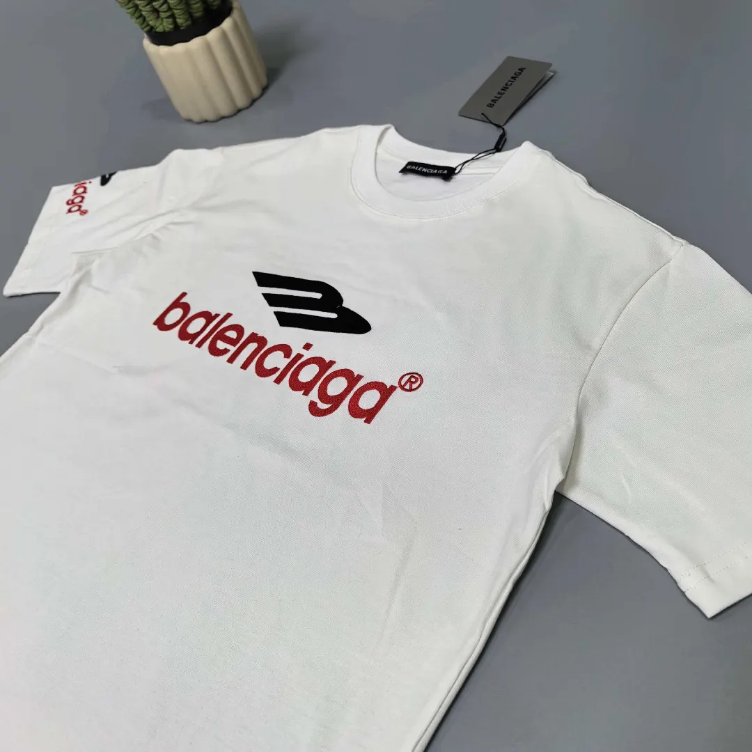 Balenciaga Embroidery Cotton Short Sleeve T-Shirt Street