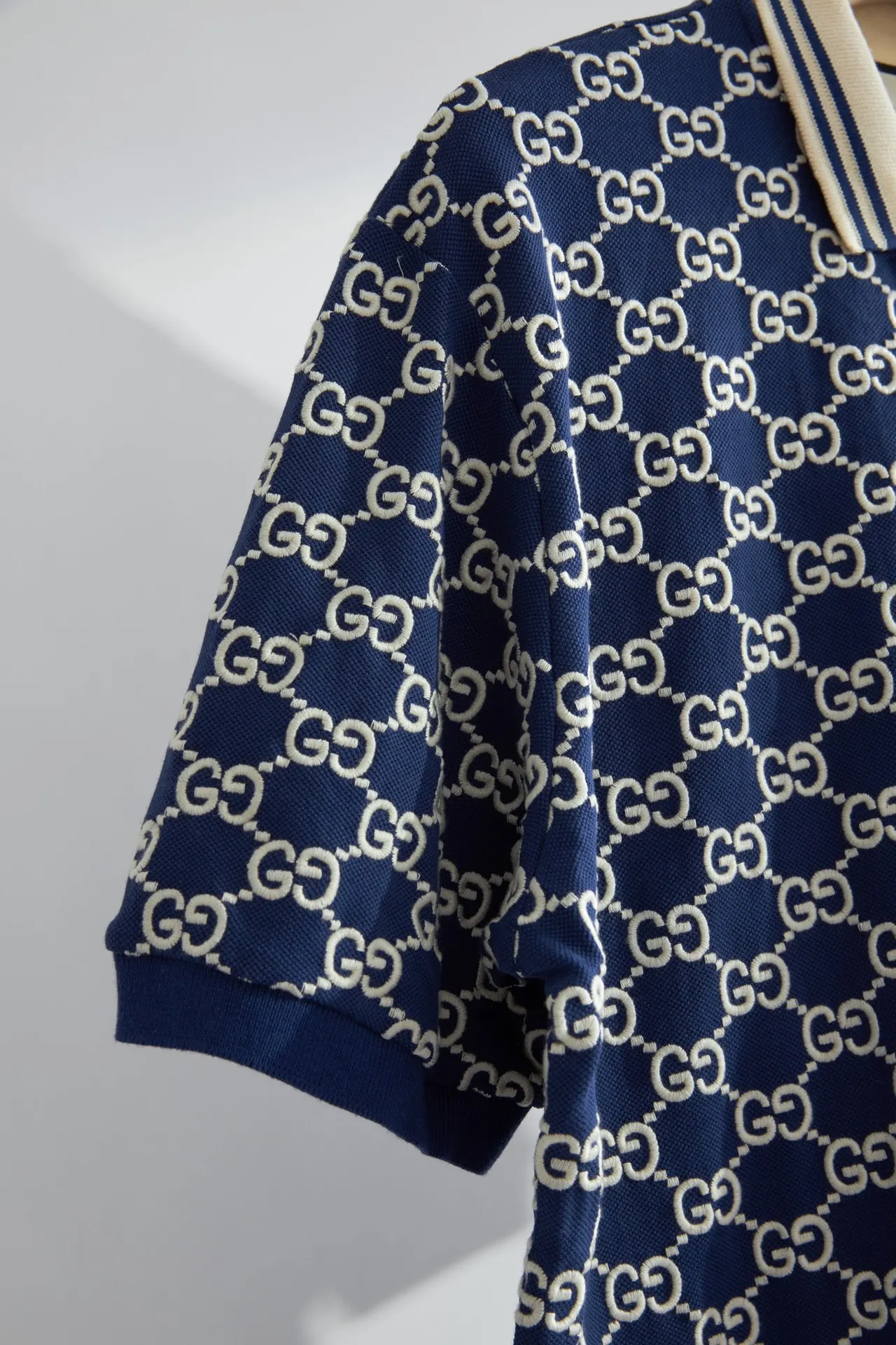 Gucci Double G 蓝色 刺绣 T恤