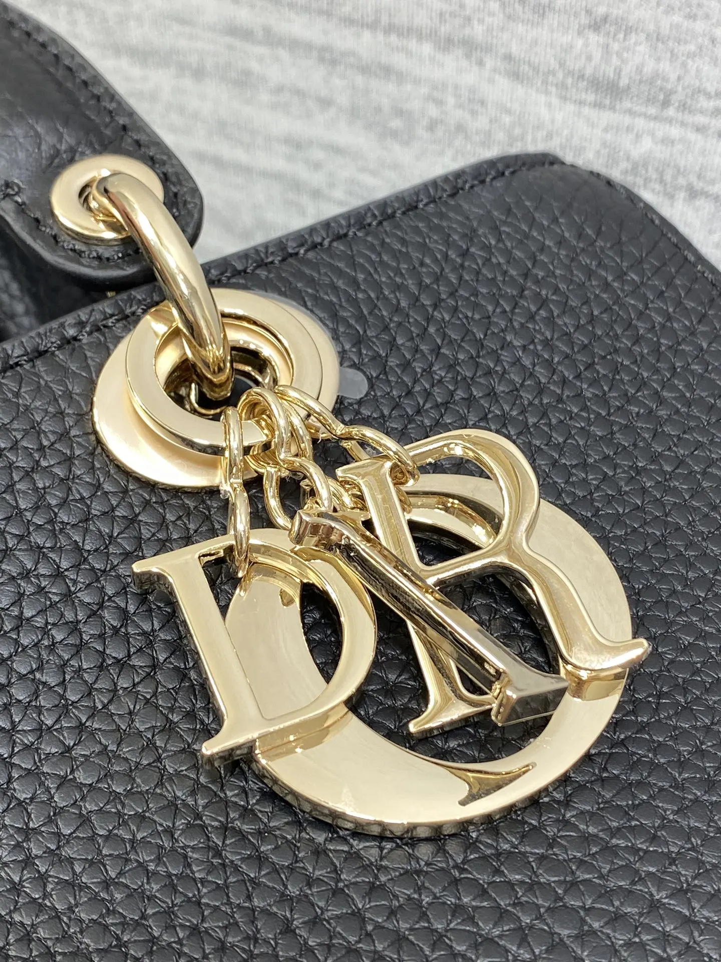 Dior 黑色 牛皮 进口 牛皮横款戴妃包 Lady 手提包 通勤手提款