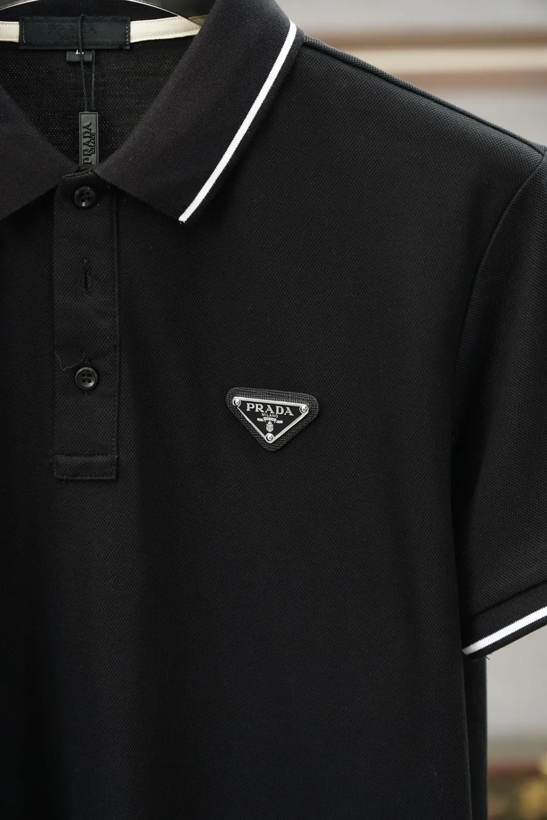 Prada 棉质 牛仔 刺绣 短袖T恤