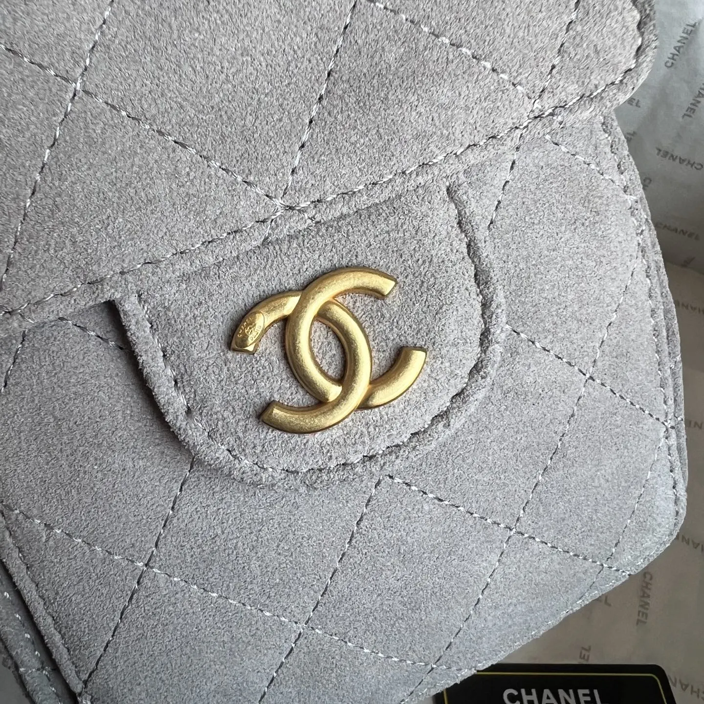 CHANEL 牛皮 升级 中号 磨砂牛皮水桶包鏈條腋下單肩包 腋下包 復古腋下背款