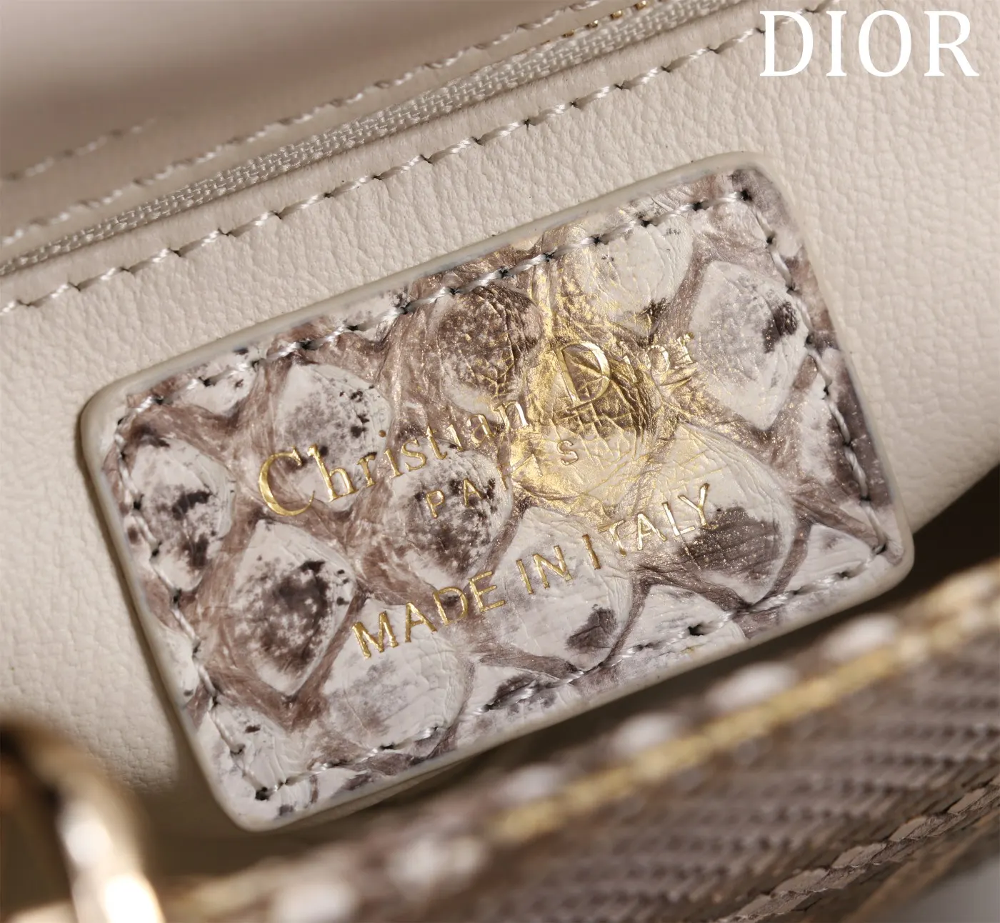 Dior Lady Dior Lady 金色藤格紋手提斜挎包 小號