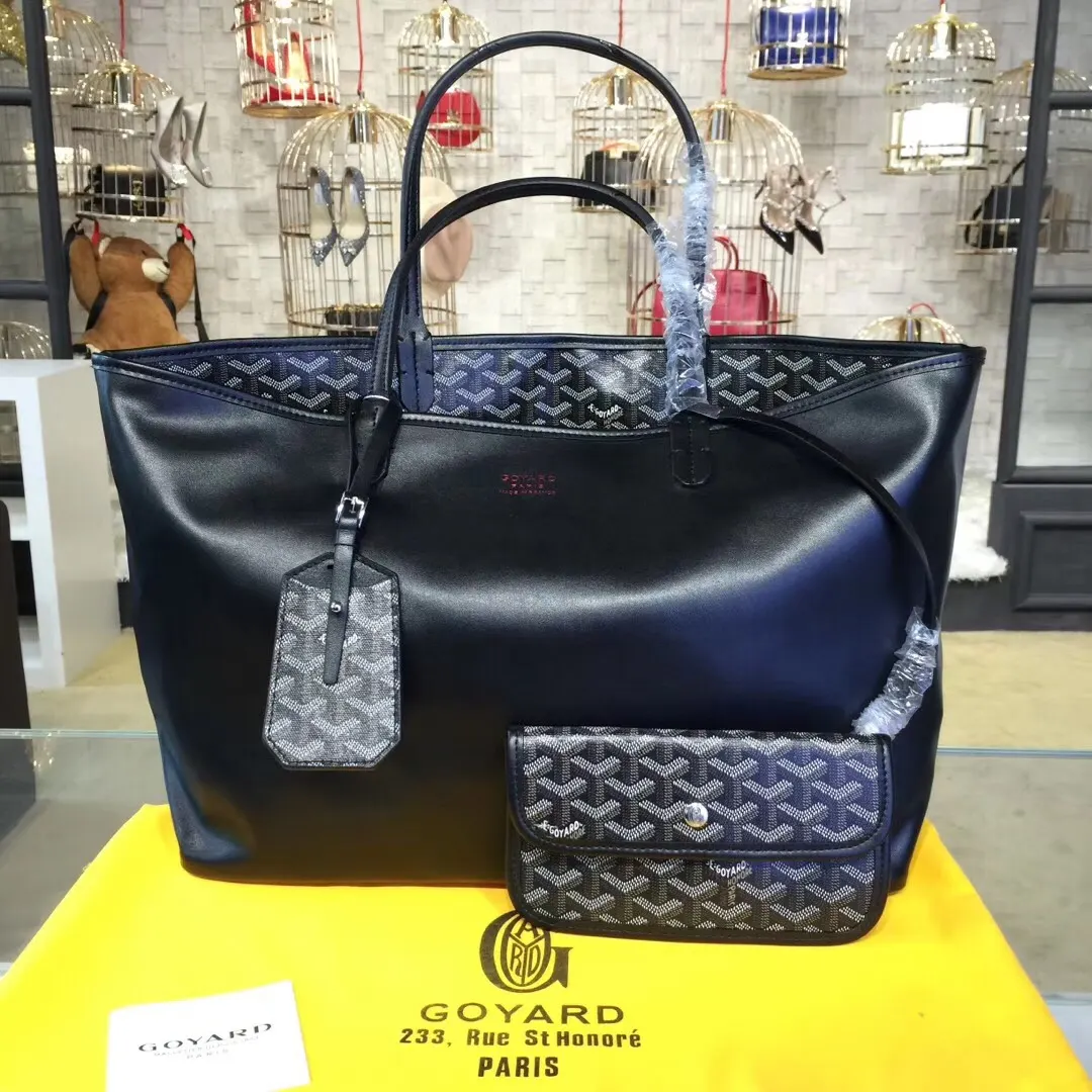 Goyard 戈雅 双面可用 充满法式优雅 订制Y字母涂鸦料 皮轻 托特包 大容量托特款