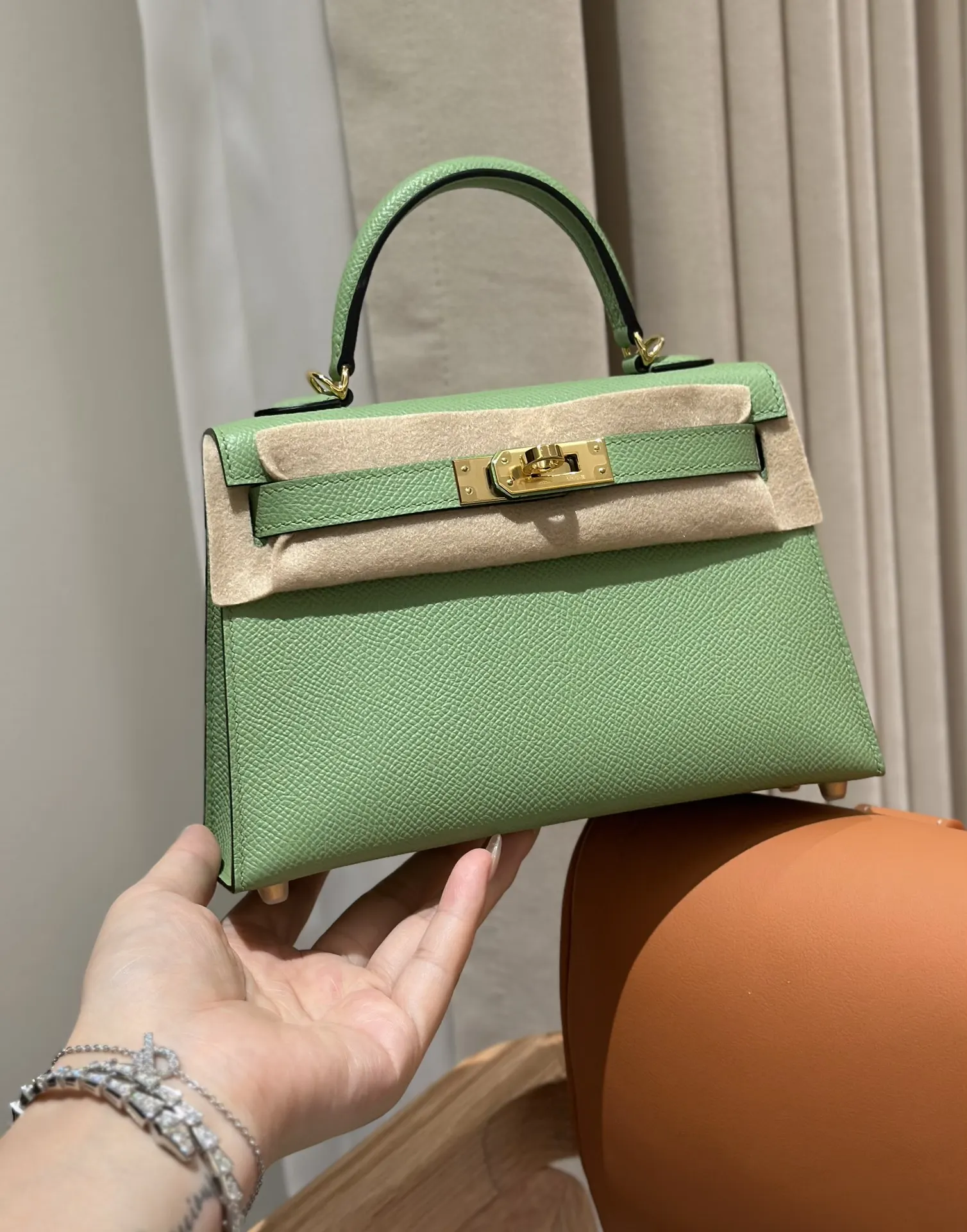 Hermès Kelly Leather Crossbody Bag Classic
