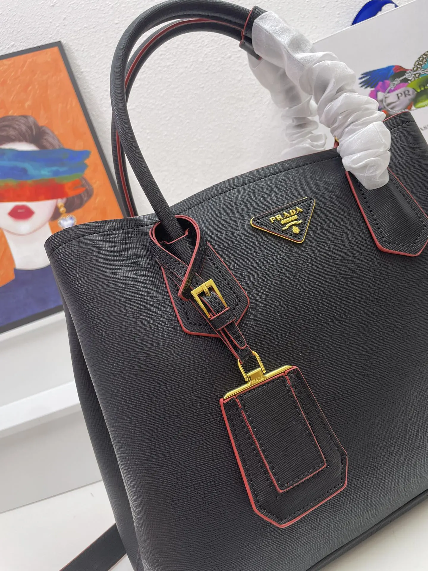 Prada Saffiano Tote Bag Lightweight Leather