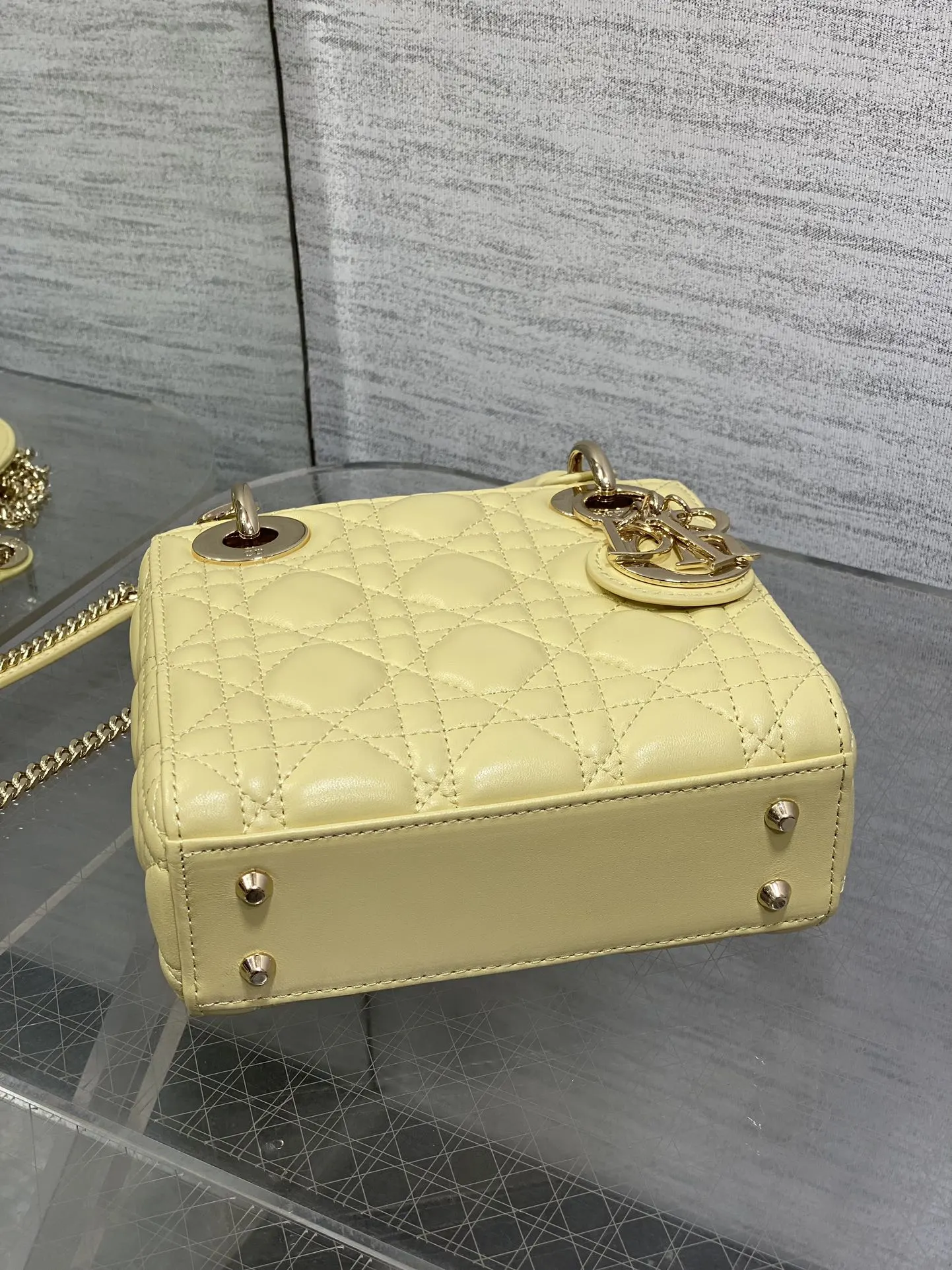 Dior Lady Dior Small Gold Handbag