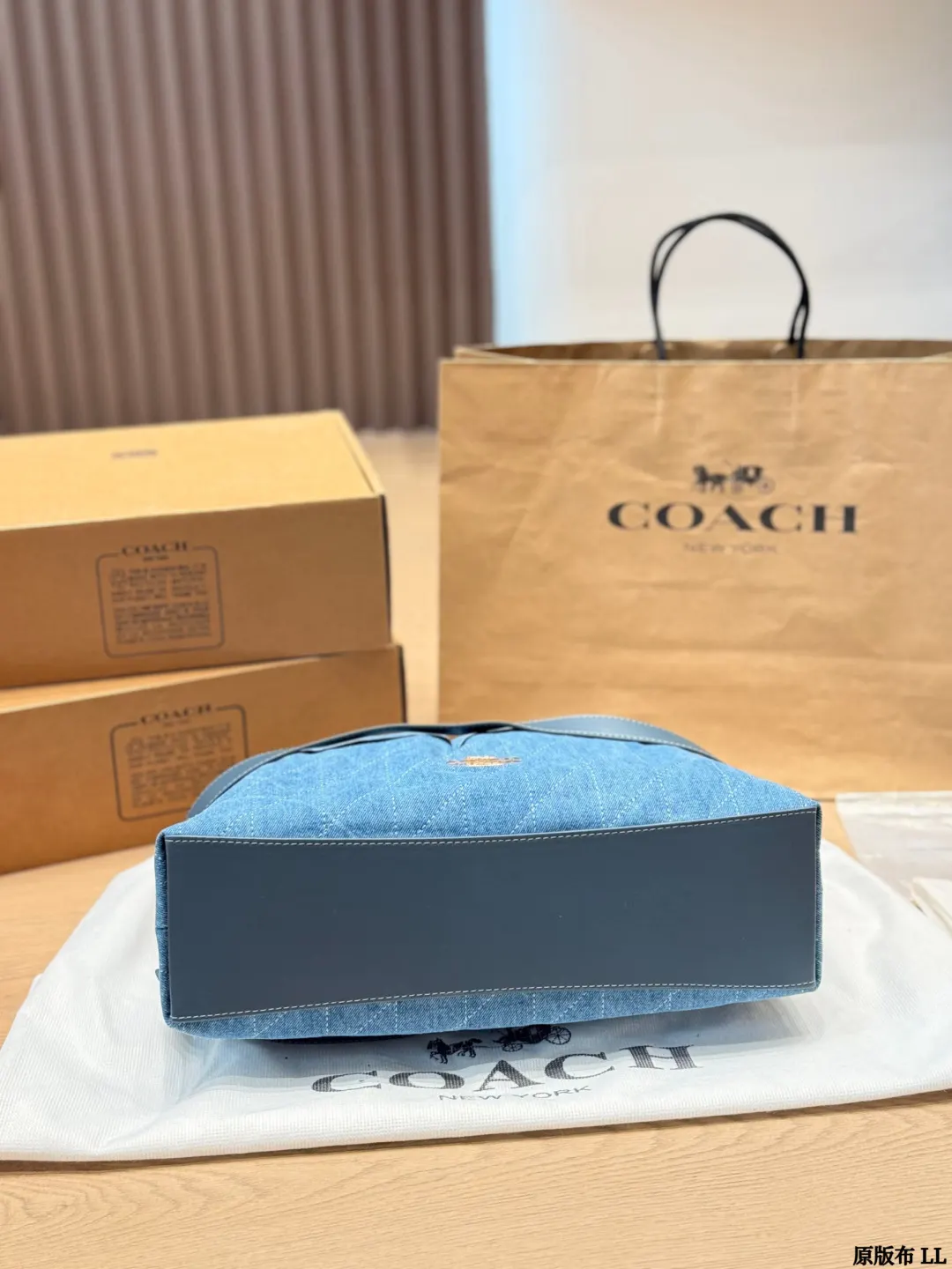 Coach 蓝色 粉色 托特包 大容量托特款