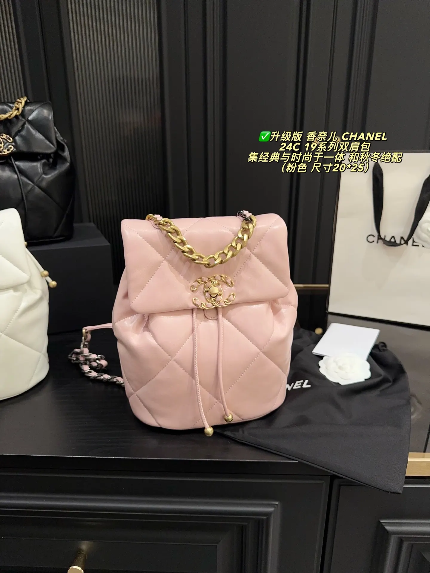 Chanel Black Gold Backpack