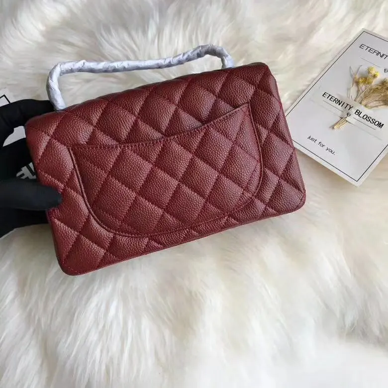CHANEL 牛皮 CF mini 进口球纹牛皮 链条包 精致链条款