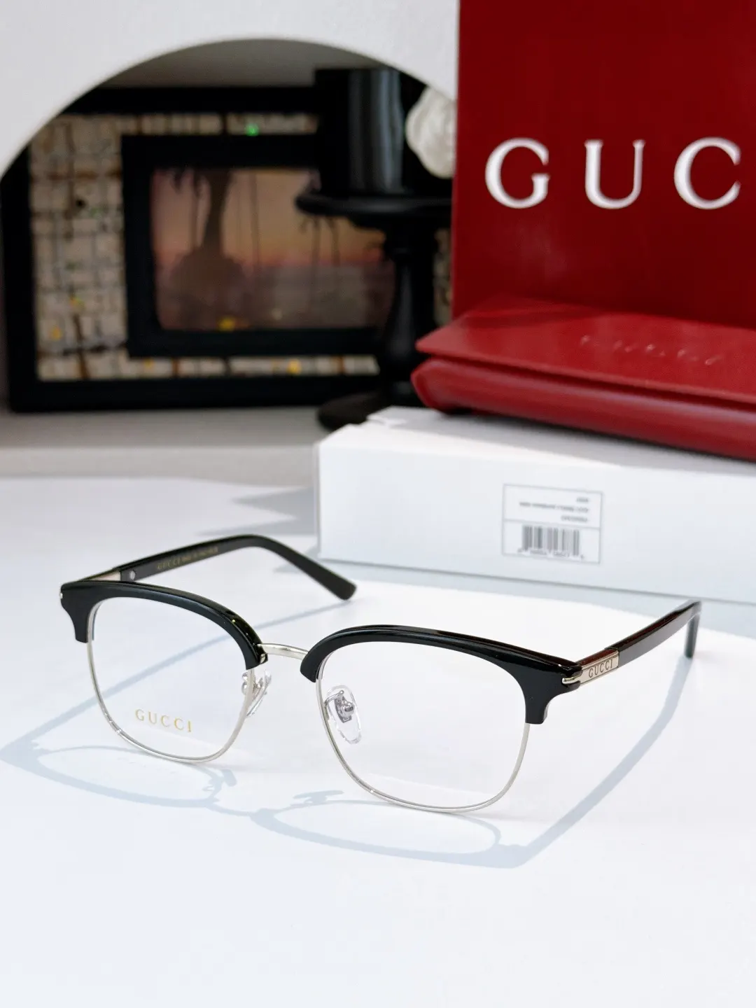 Gucci 方框太陽眼鏡 黑色 太陽鏡