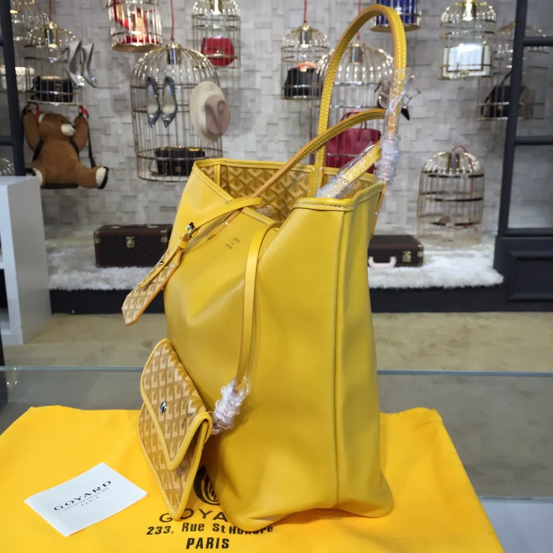 Goyard 戈雅 双面可用 充满法式优雅 订制Y字母涂鸦料 皮轻 托特包 大容量托特款