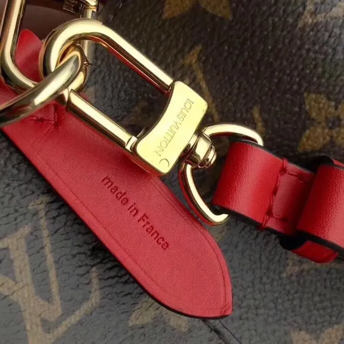 LV 紅色 金色 牛皮 厂价 包包 款NéoNoé手袋的設計 水桶包 休閒水桶款