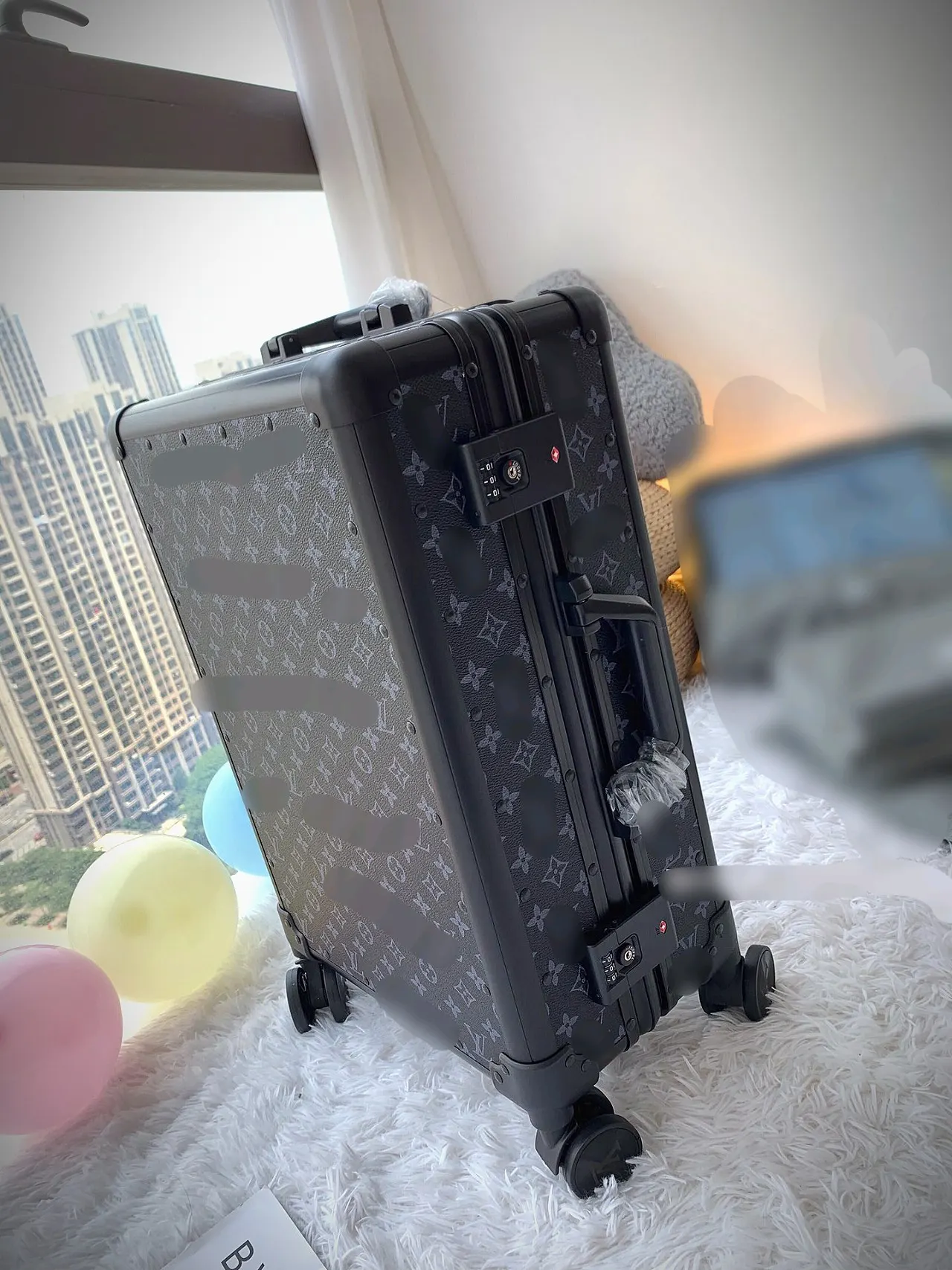 黑色 老花 驴行李箱 拉杆箱 時尚新宠 復古形的拉箱 旅行拉杆款 輕便出行款