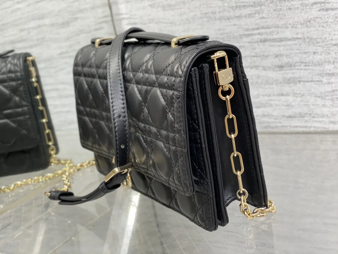 Dior 黑色羊皮手拿包 晚宴手拿