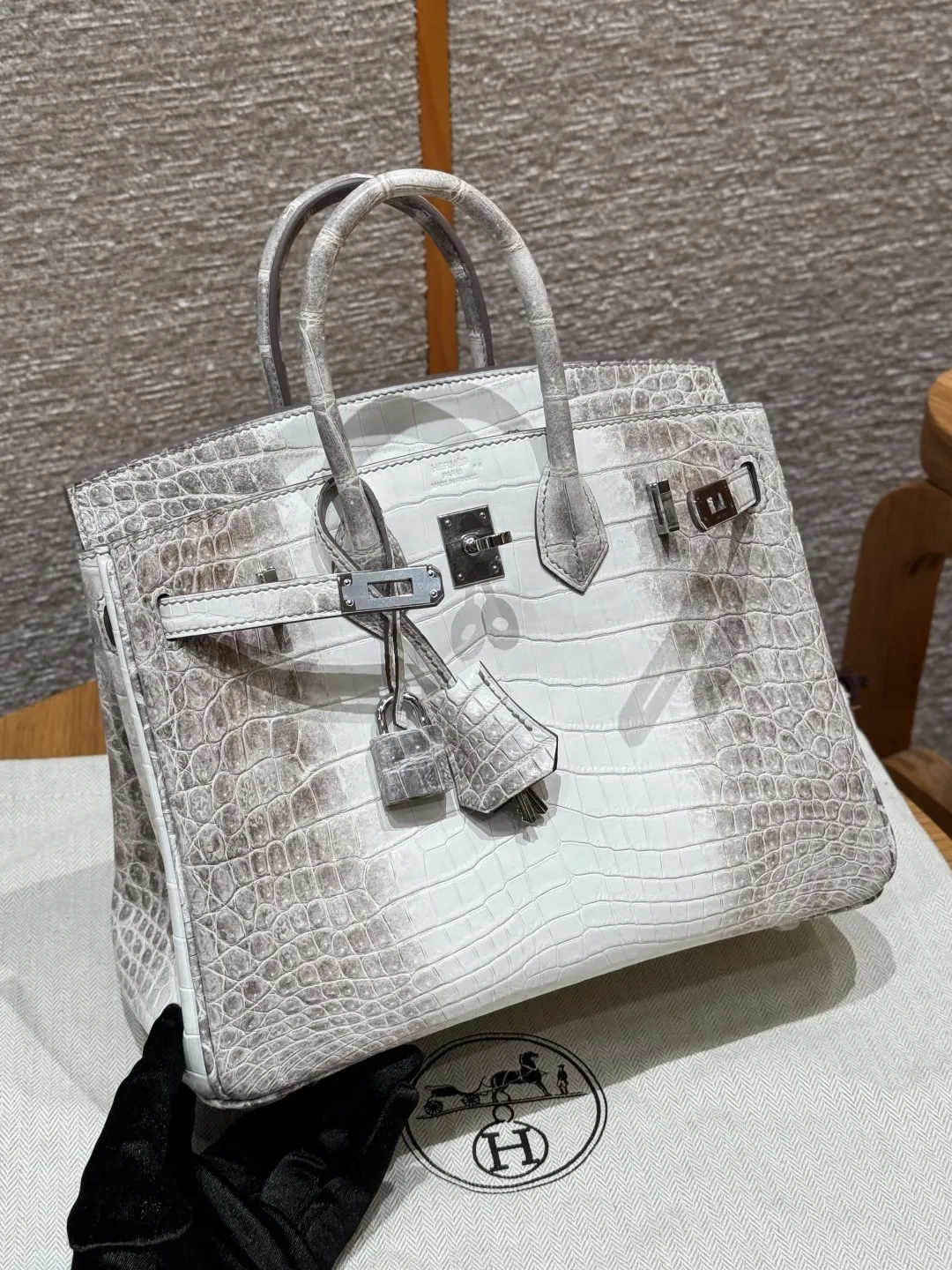 Hermès Birkin 喜马拉雅鳄鱼纹压 鳄鱼纹牛皮 手提包 13cm
