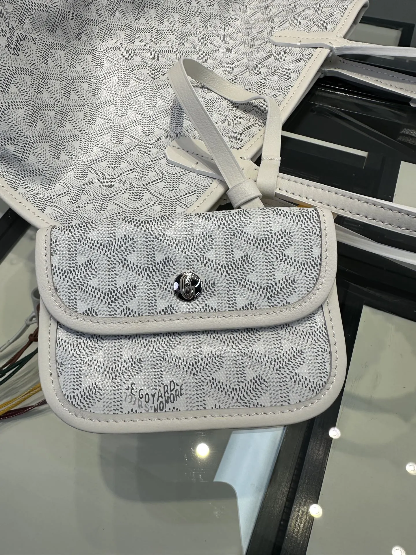 Goyard White Tote Bag Leather