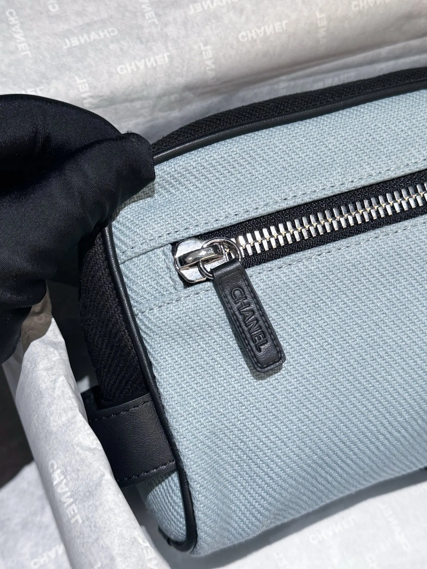 CHANEL 黑色 帆布 鏈條包 精致鏈條款