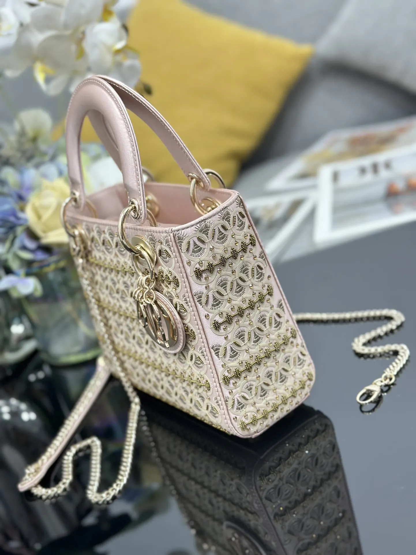 Dior Lady 金色 斜挎包 轻便斜挎款