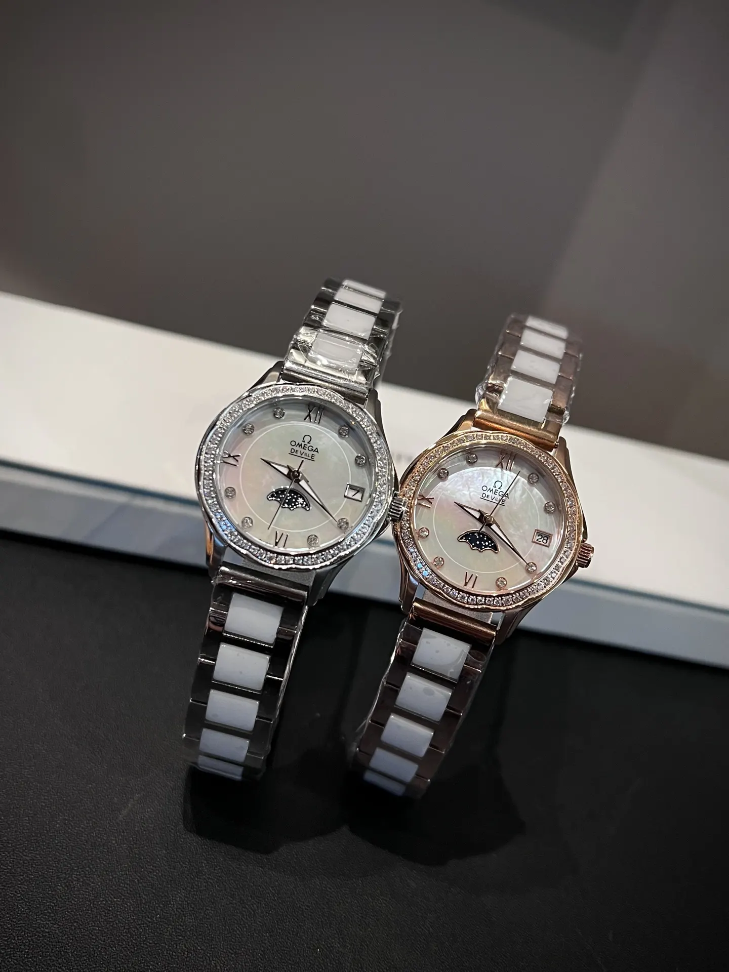 Omega 小牛皮 皮带 钢带 陶瓷 欧米茄珍珠贝壳 字 手錶 經典腕表款