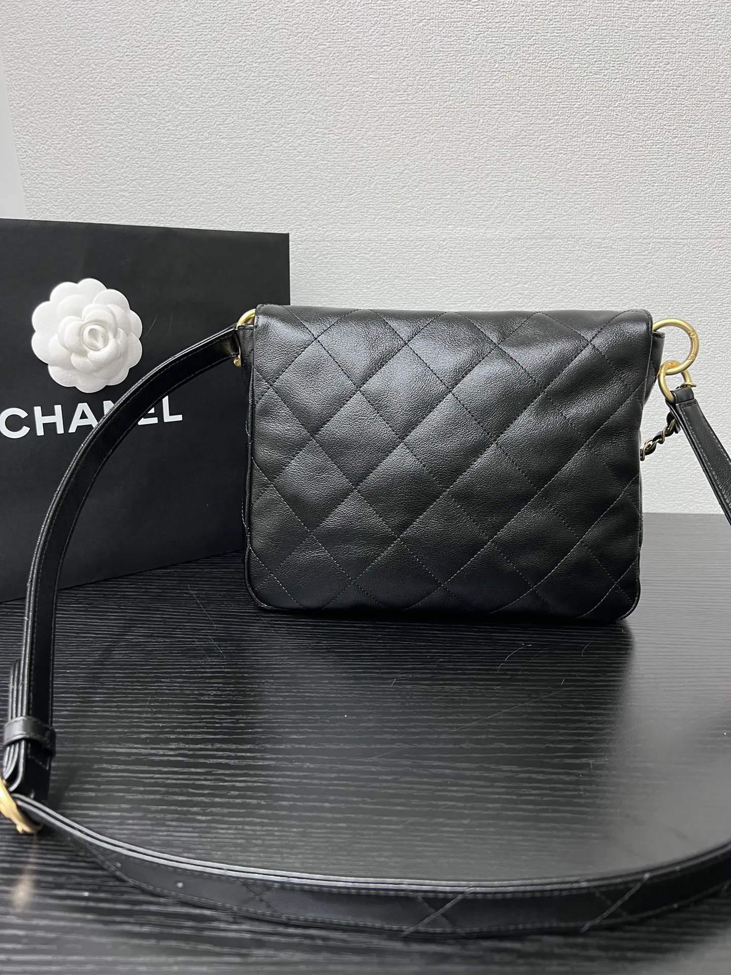 CHANEL 黑色牛皮链条Hobo包 单肩款 经典款