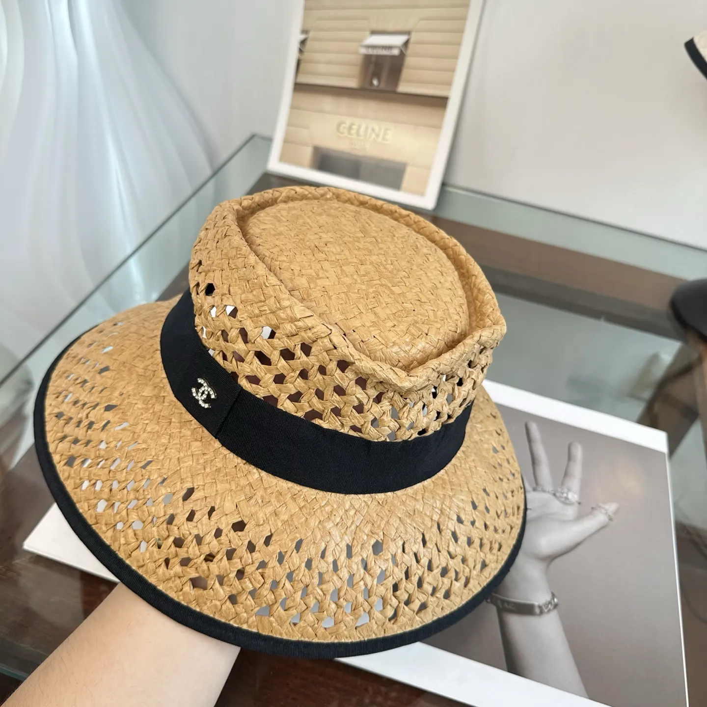 Chanel 编织 草帽 度假遮阳 帽子