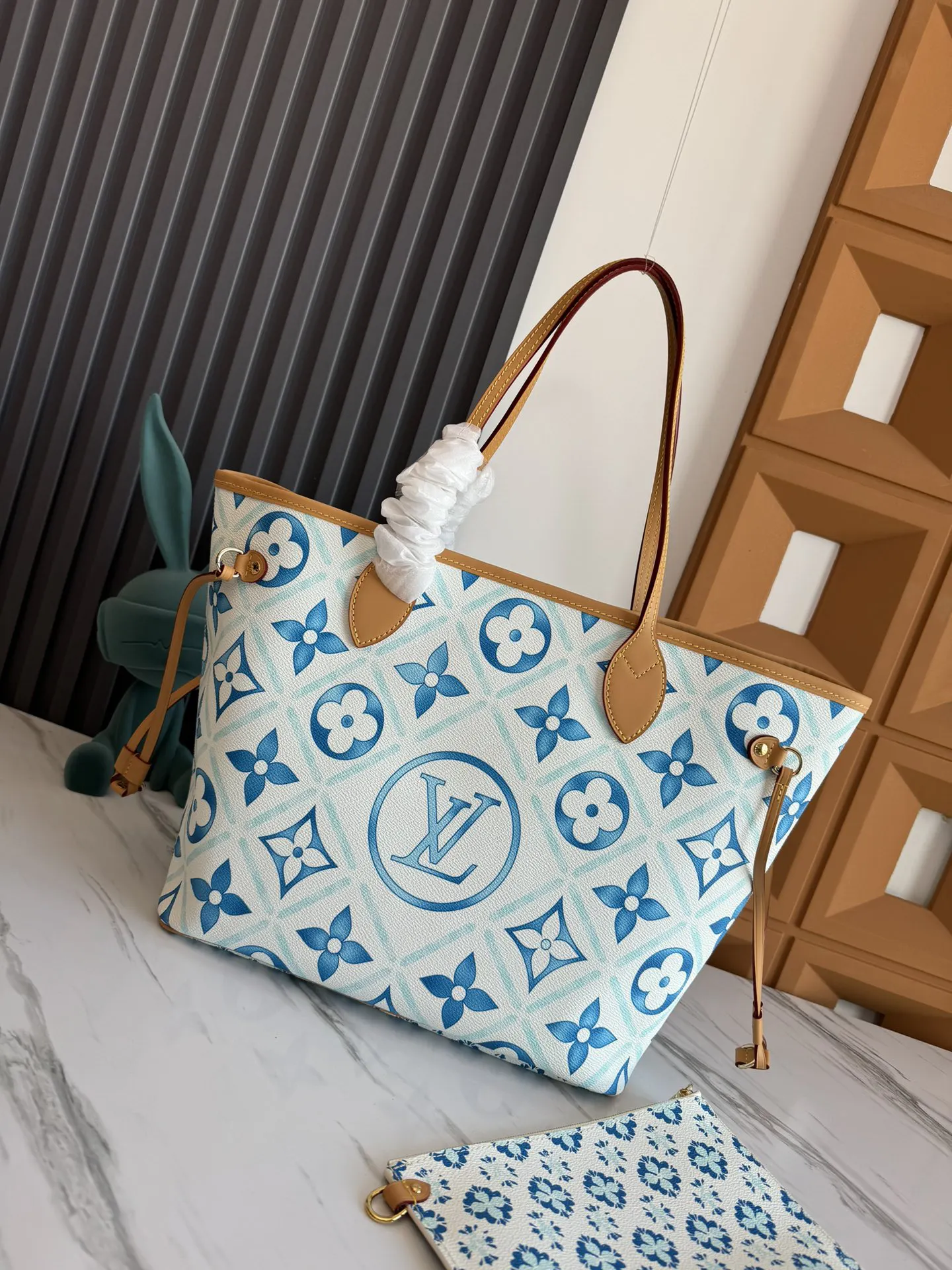 Louis Vuitton Red Blue Tote Bag Canvas