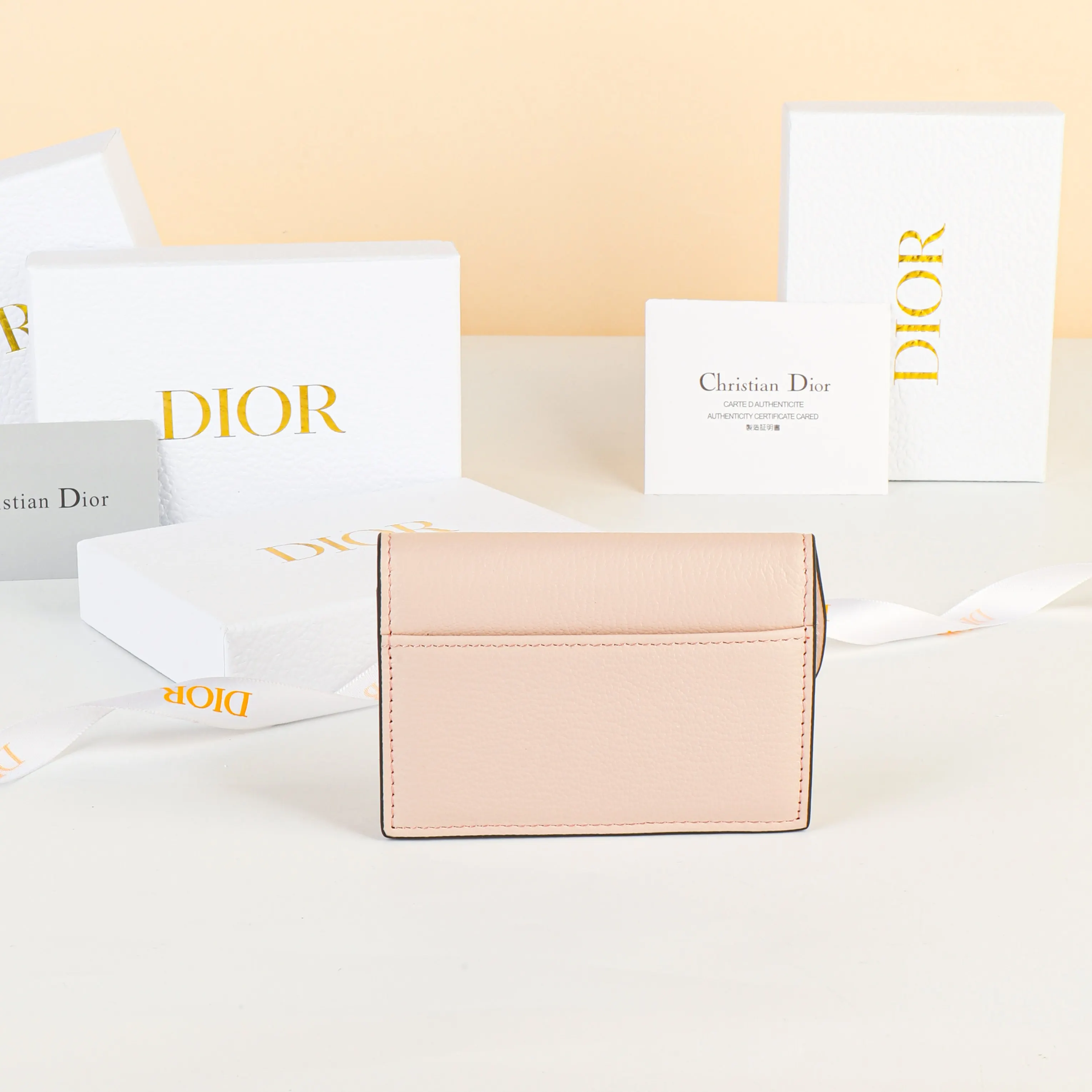 Dior Saddle 粉色 皮革 钱包