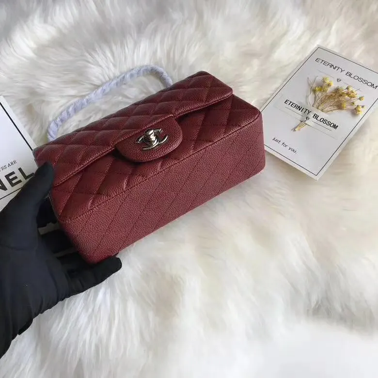 CHANEL 牛皮 CF mini 进口球纹牛皮 链条包 精致链条款